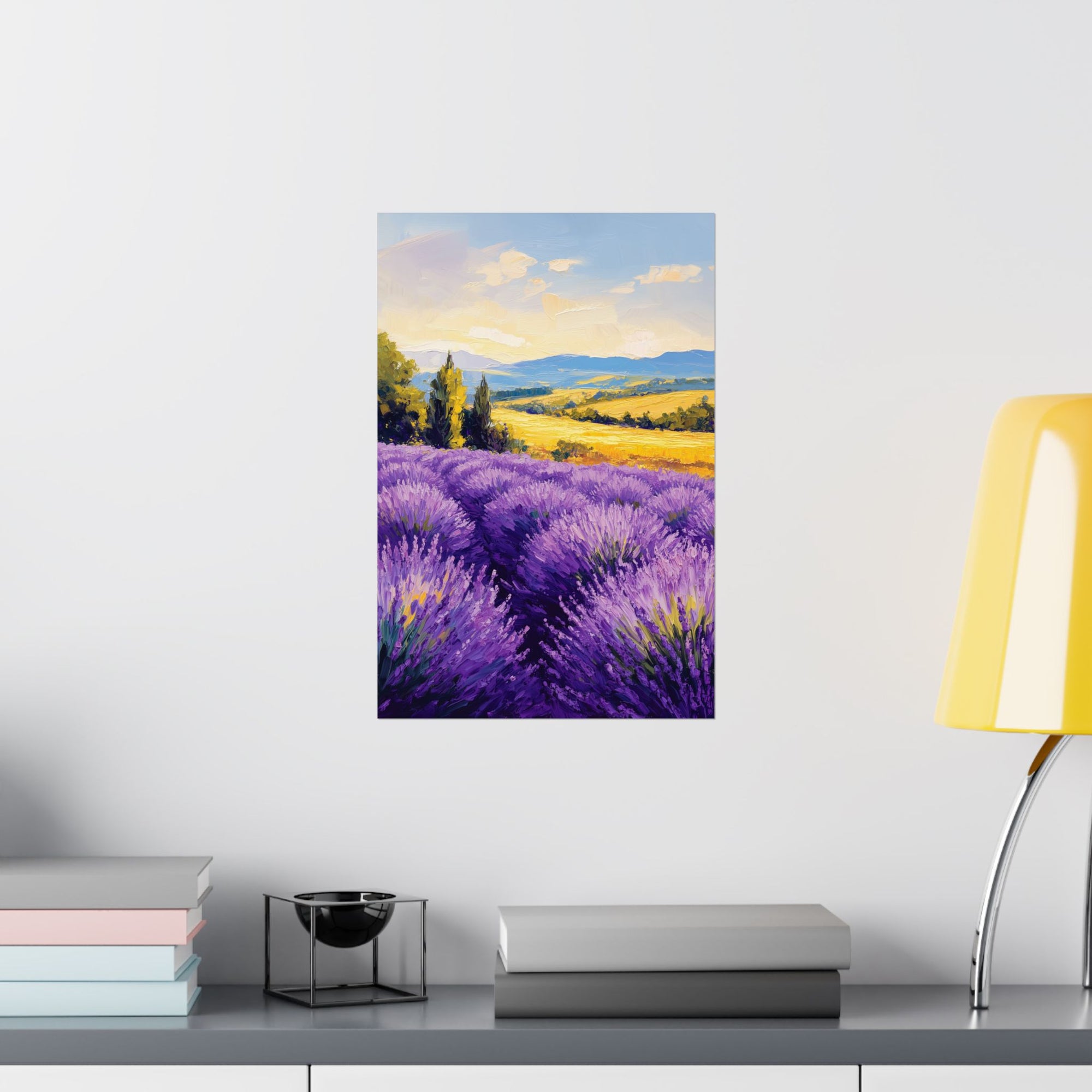 Impressionist Lavender Fields Poster Wall Art - SynthFrame