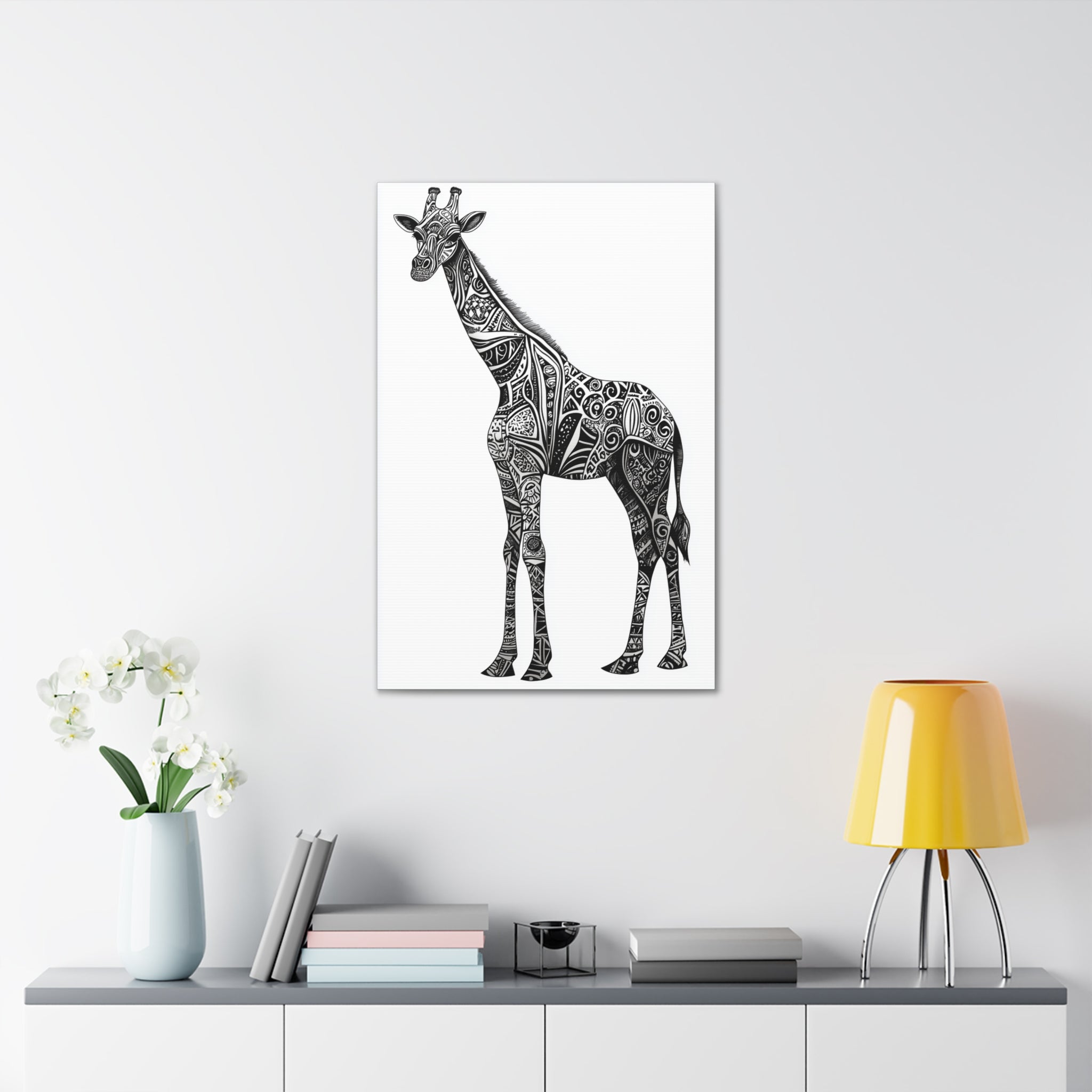 Zentangle Giraffe Canvas Wall Art - SynthFrame