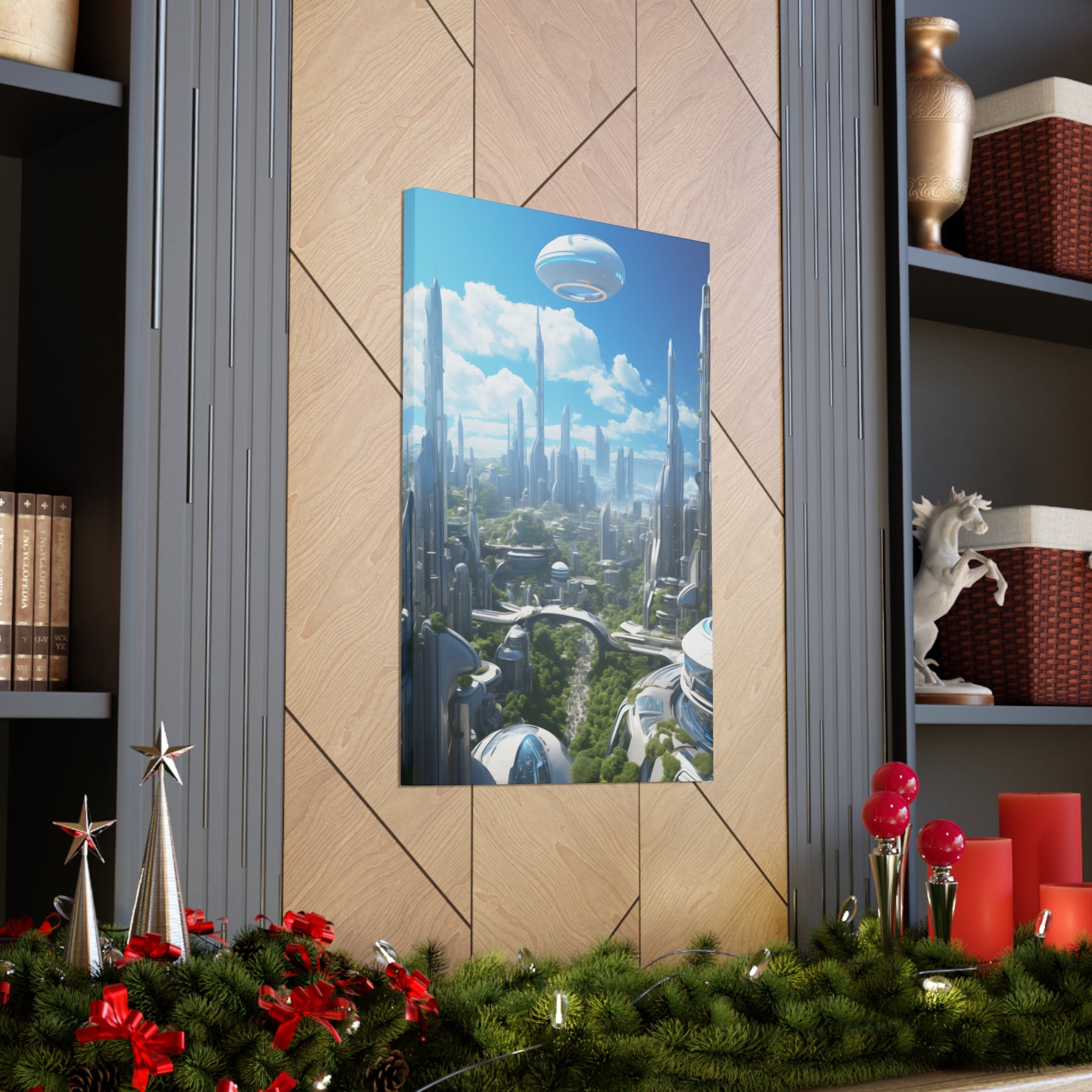 Futuristic Eco City 1 Canvas Wall Art - SynthFrame