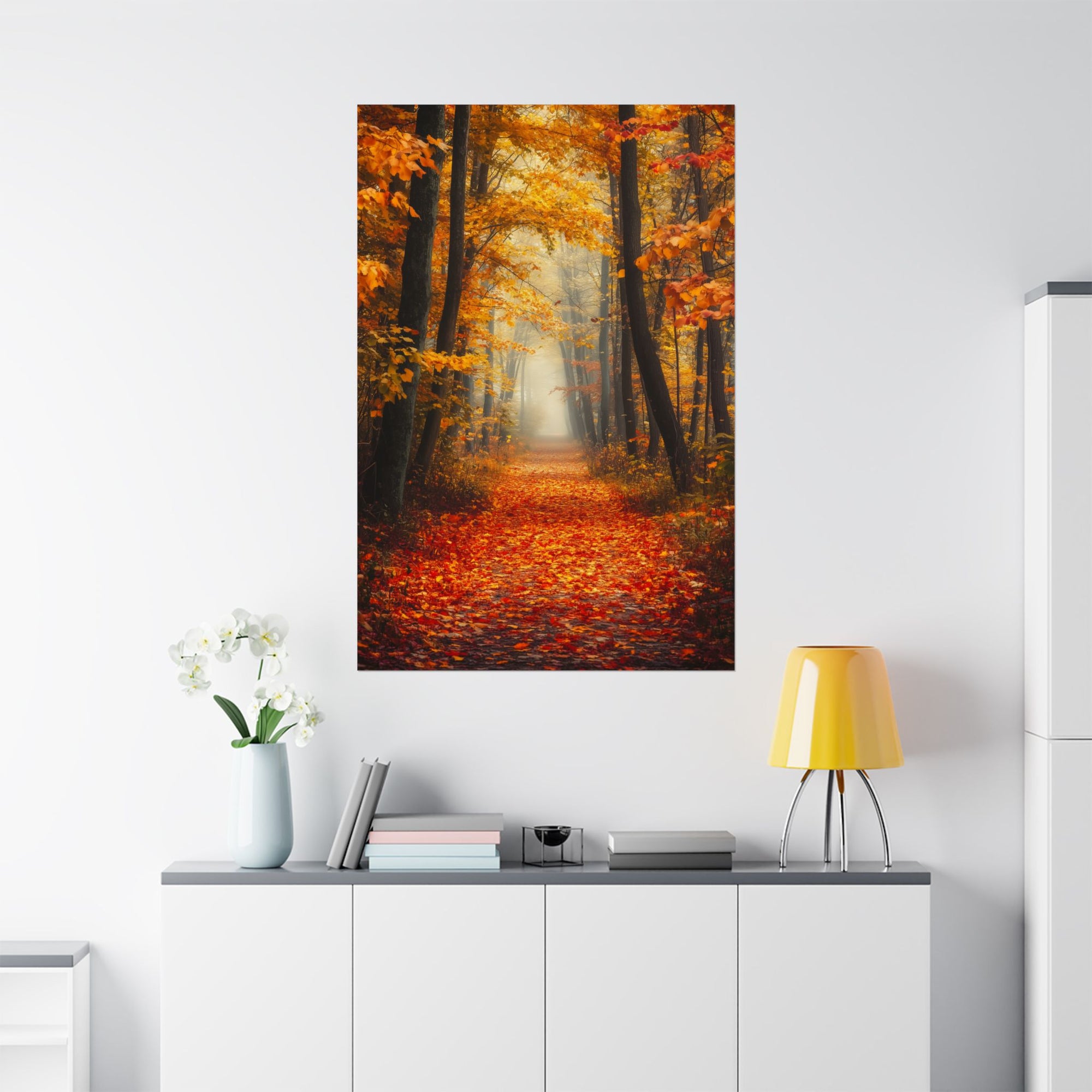 Autumn Forest Path Poster Wall Art - SynthFrame