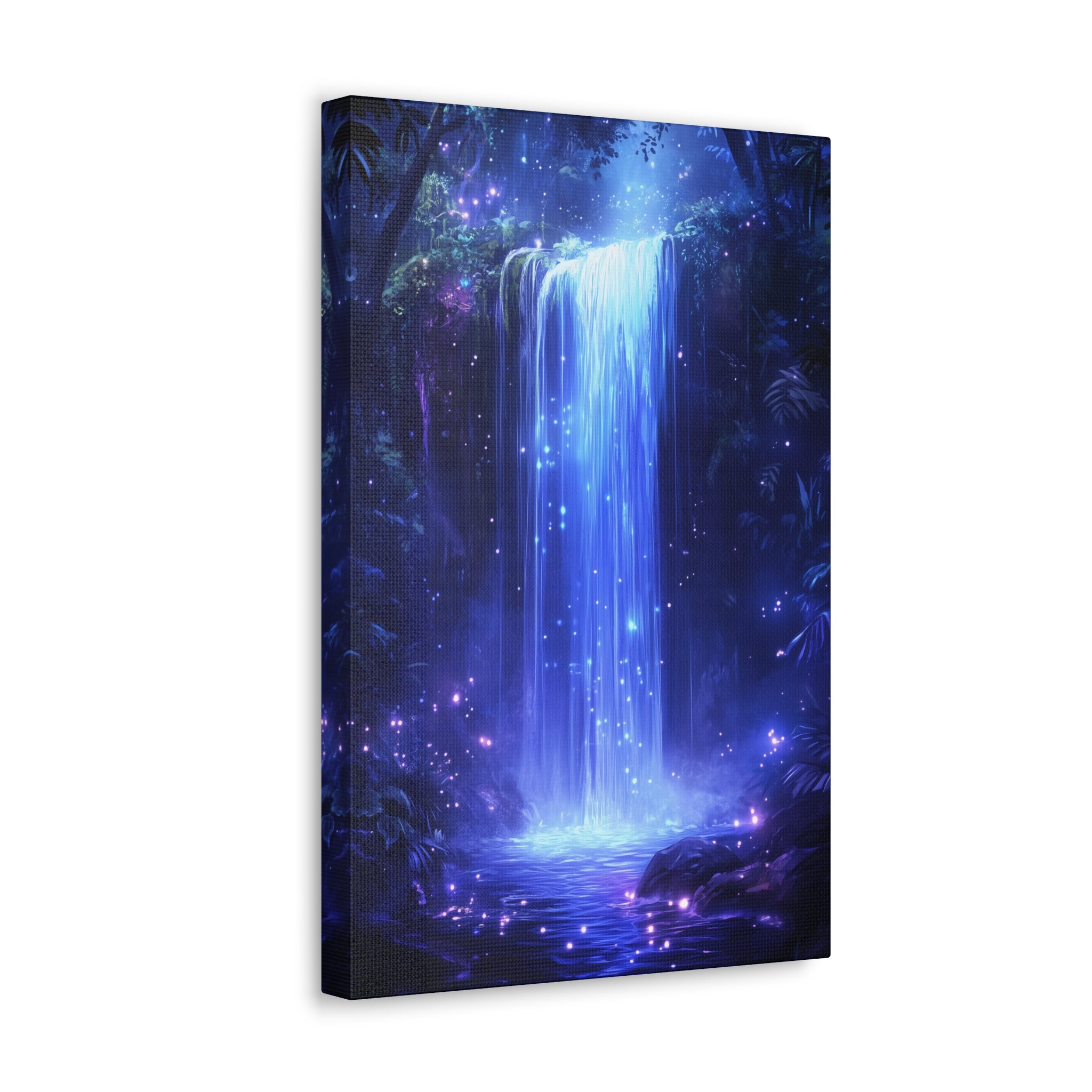 Enchanted Waterfall Oasis Canvas Wall Art - SynthFrame