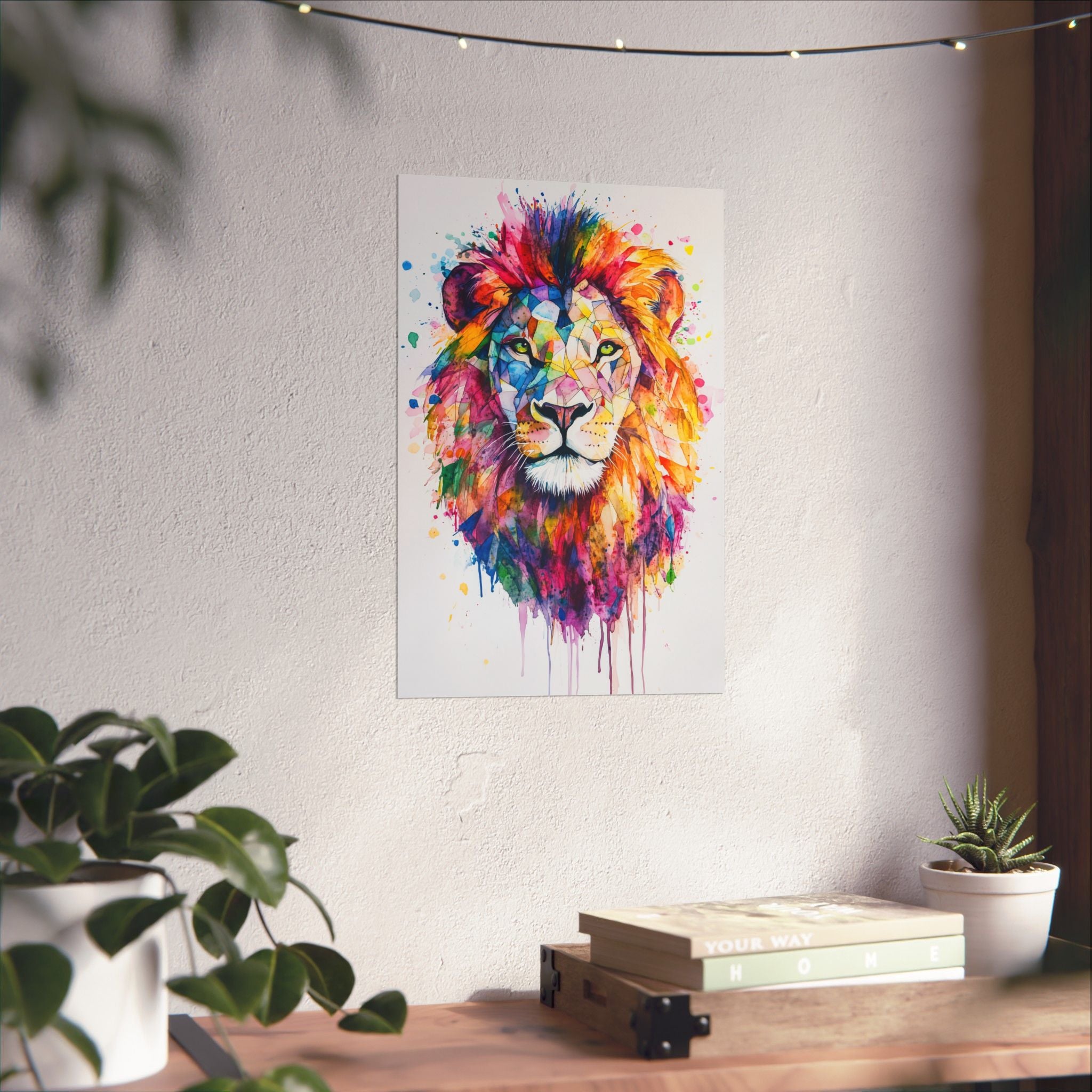 Watercolor Lion Poster