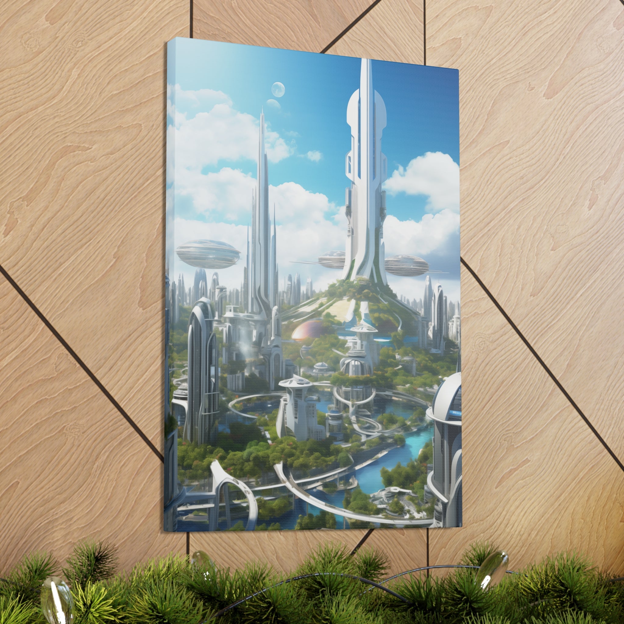 Futuristic Eco City 8 Canvas Wall Art - SynthFrame