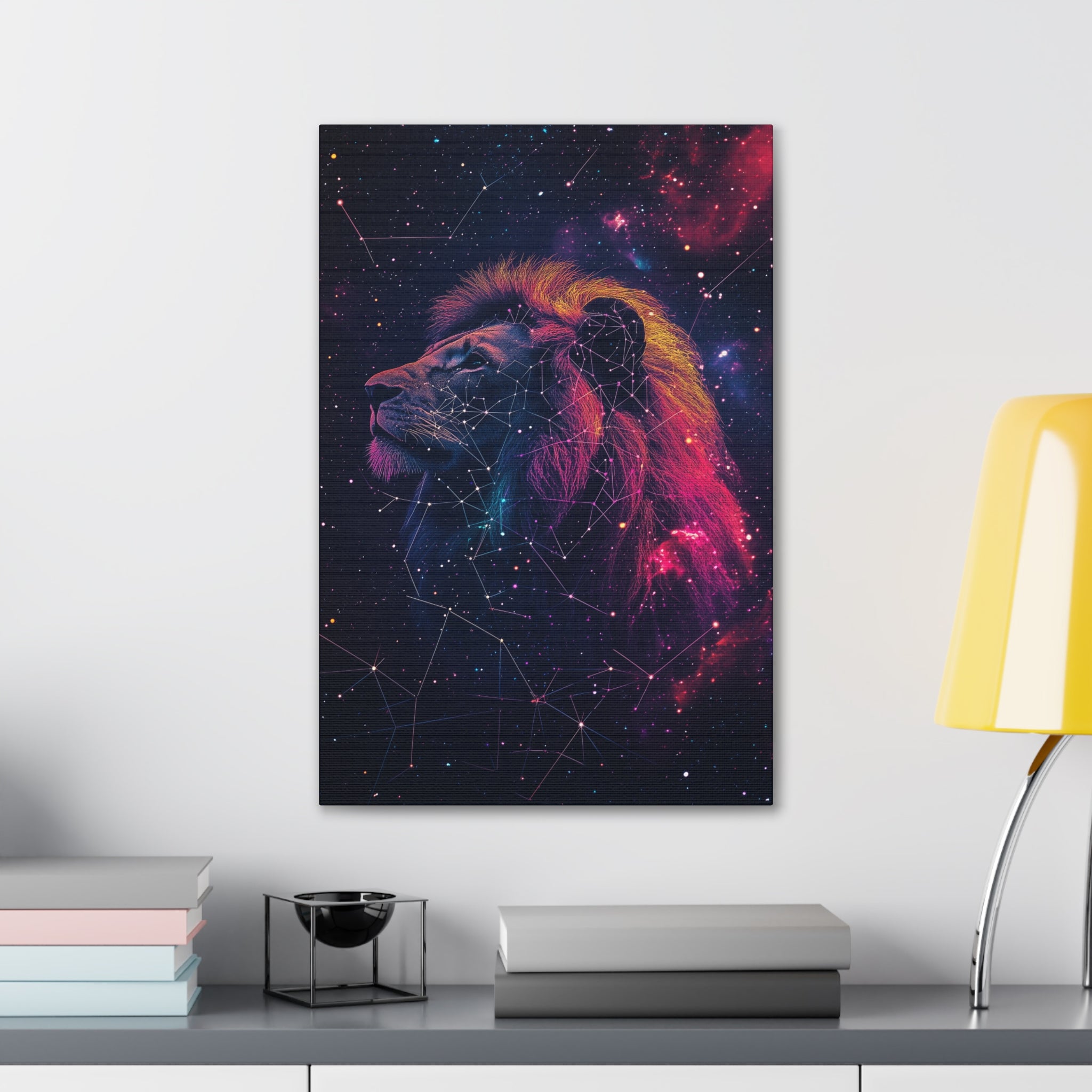 Constellation Lion Canvas Wall Art - SynthFrame