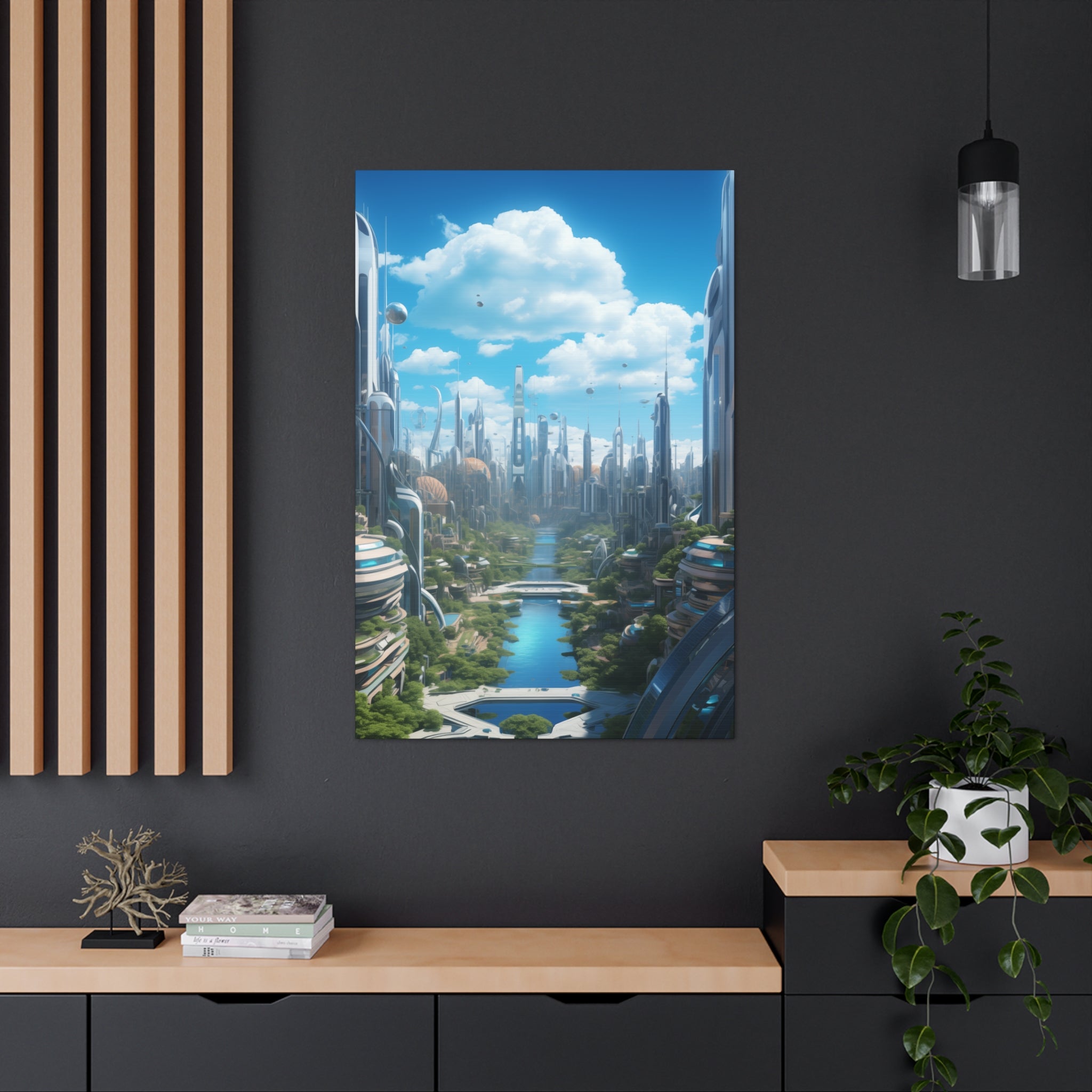 Futuristic Eco City 4 Canvas Wall Art - SynthFrame