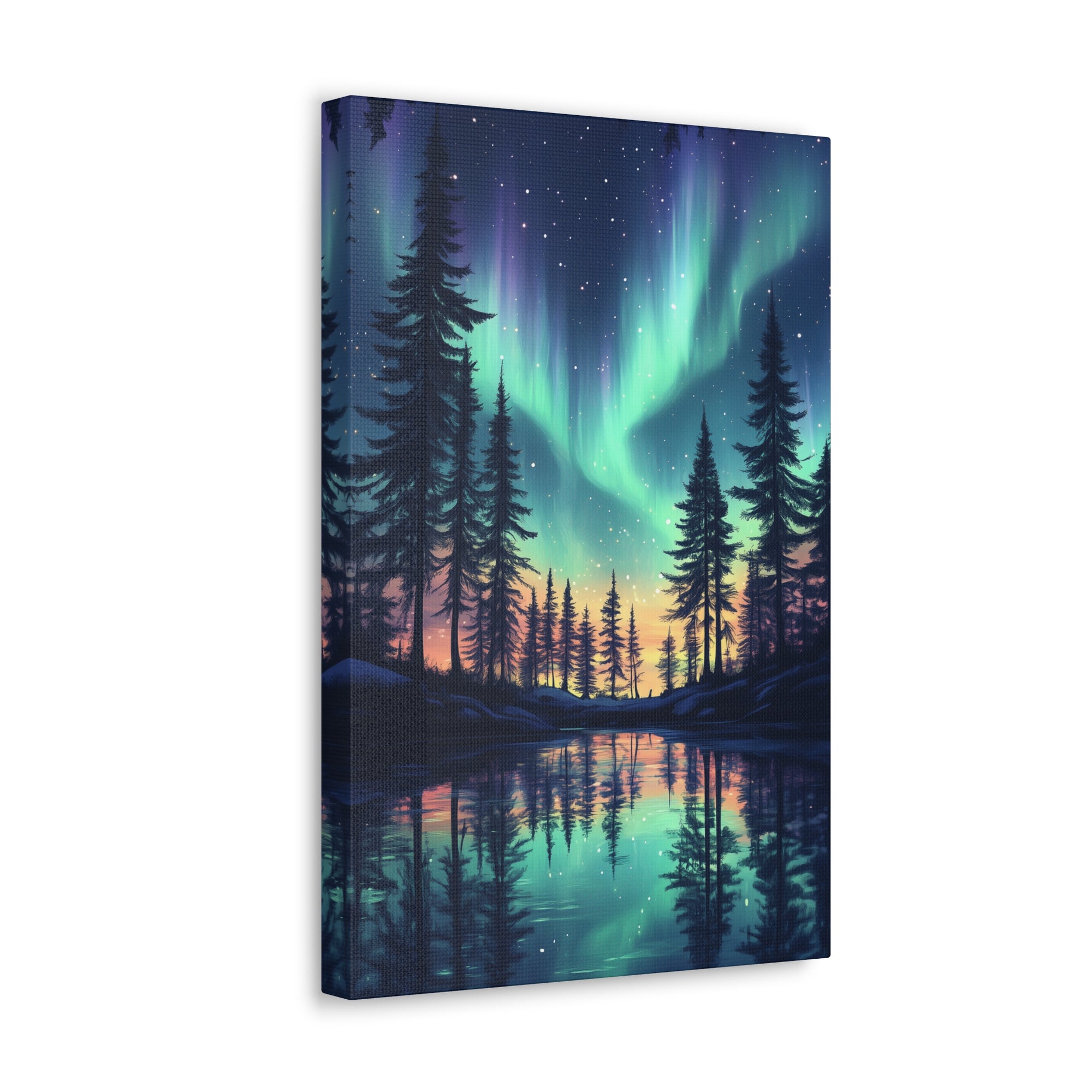 Northern Lights Wonder Canvas Wall Art - SynthFrame