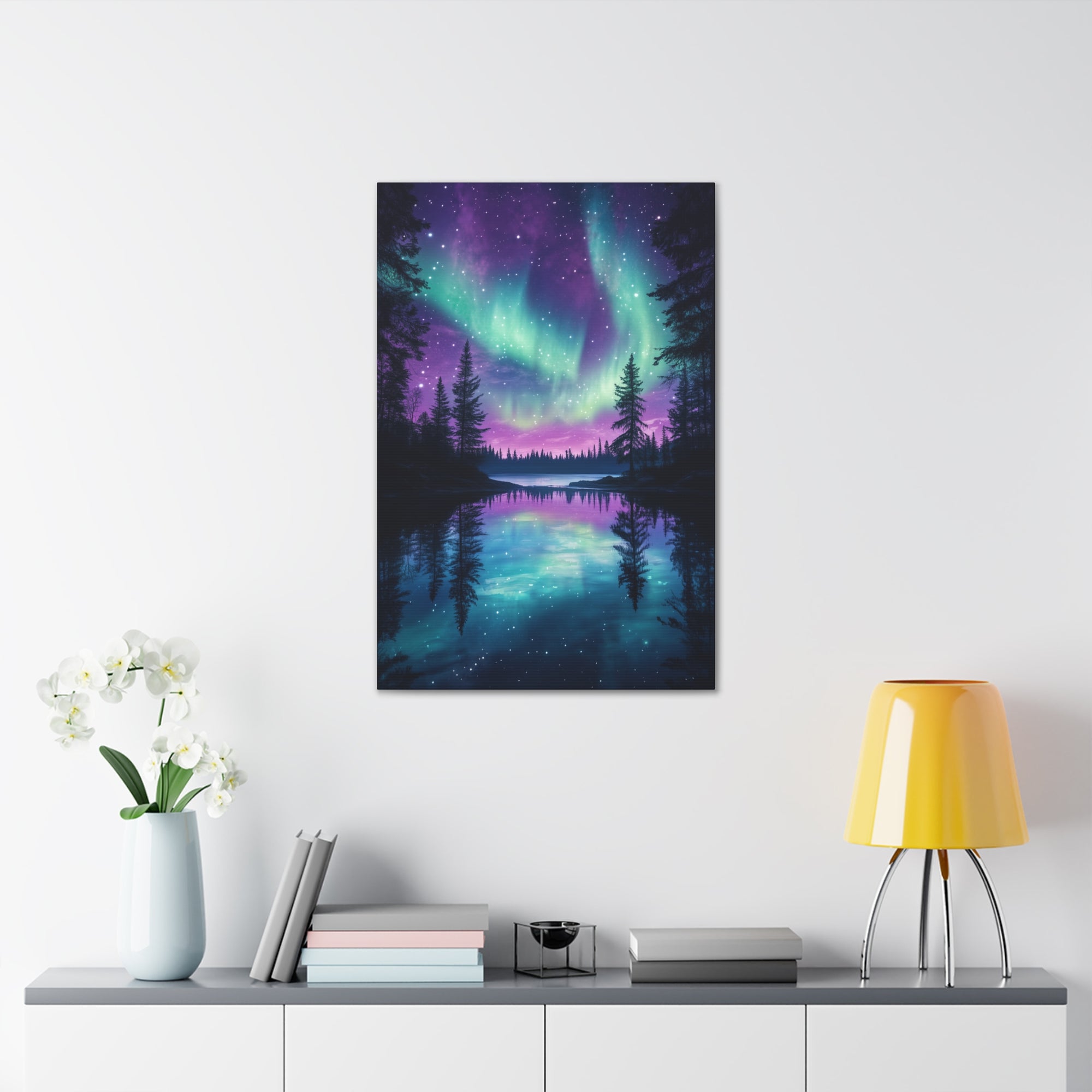 Northern Lights Wonder Canvas Wall Art - SynthFrame