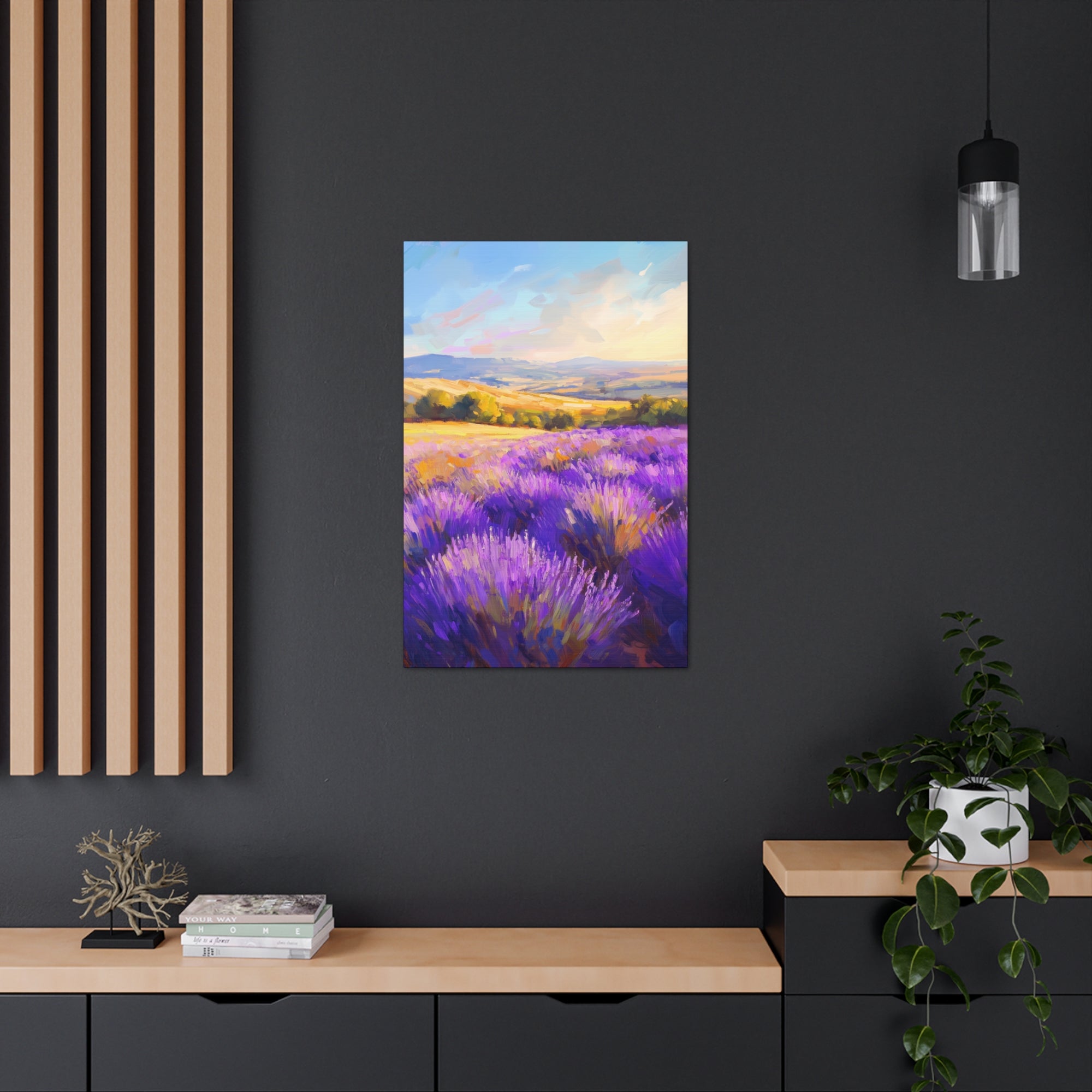 Impressionist Lavender Fields Canvas Wall Art - SynthFrame