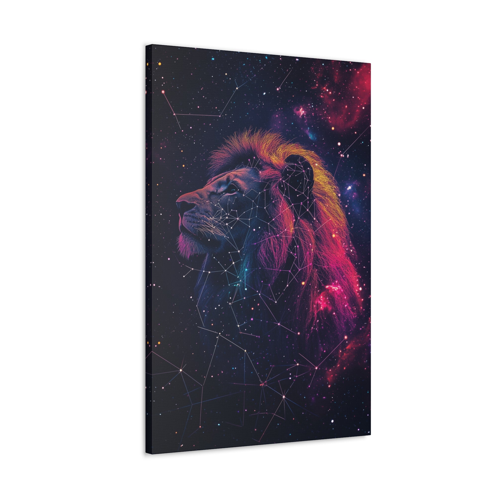 Constellation Lion Canvas Wall Art - SynthFrame