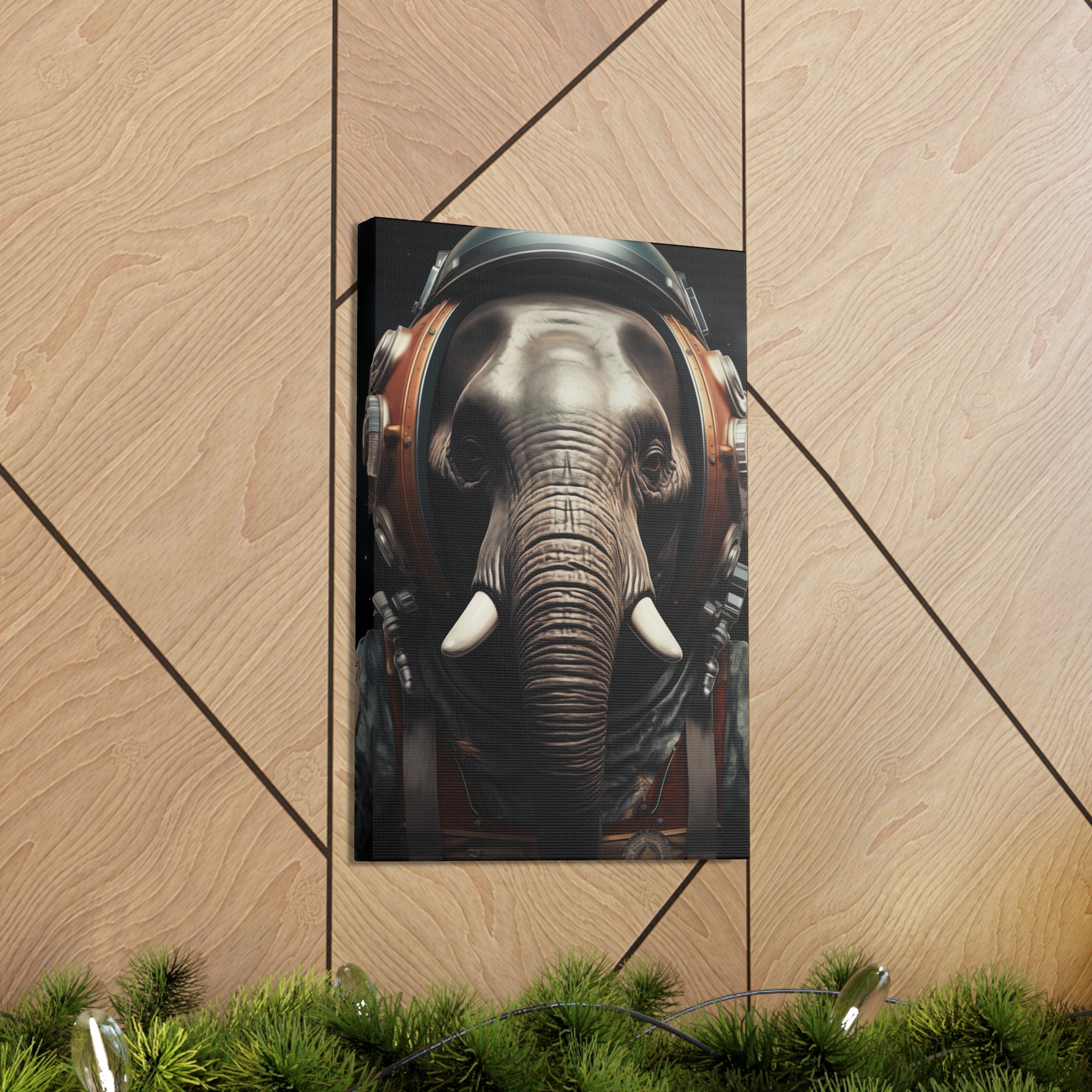 AstroElephant 2 Canvas Wall Art - SynthFrame