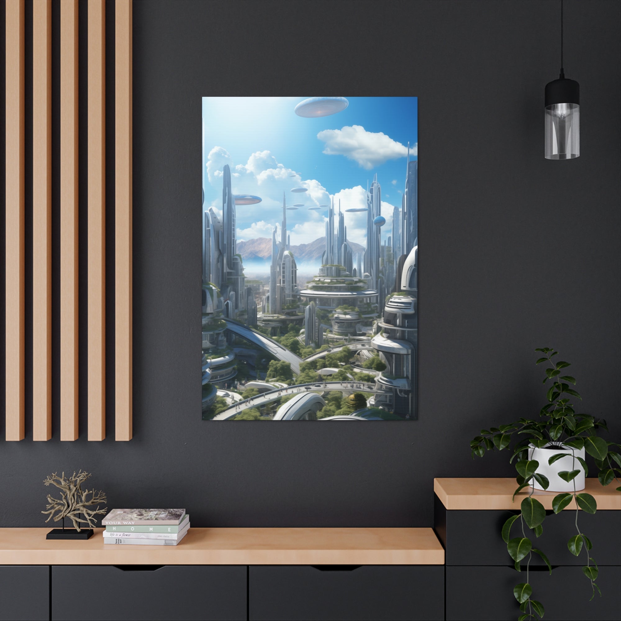 Futuristic Eco City 7 Canvas Wall Art - SynthFrame