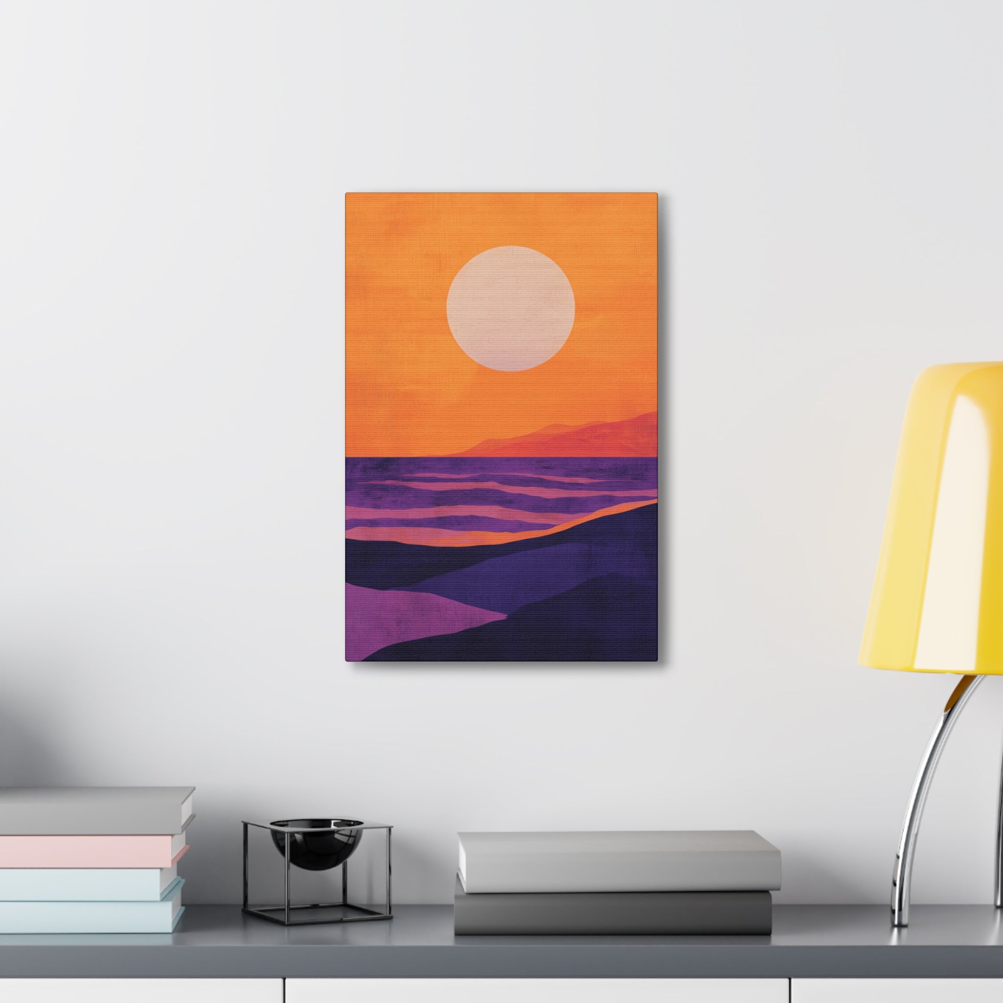 Abstract Coastal Sunset Canvas Wall Art - SynthFrame