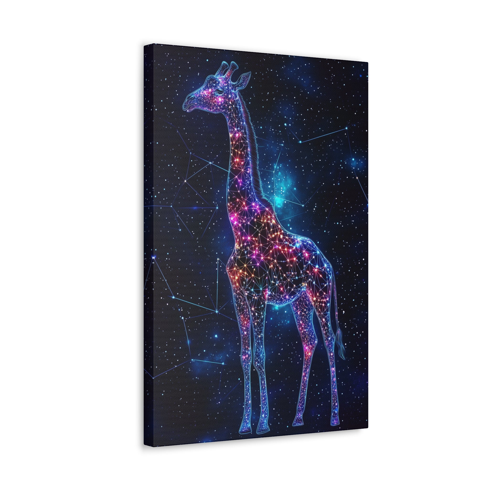 Constellation Giraffe Canvas Wall Art - SynthFrame