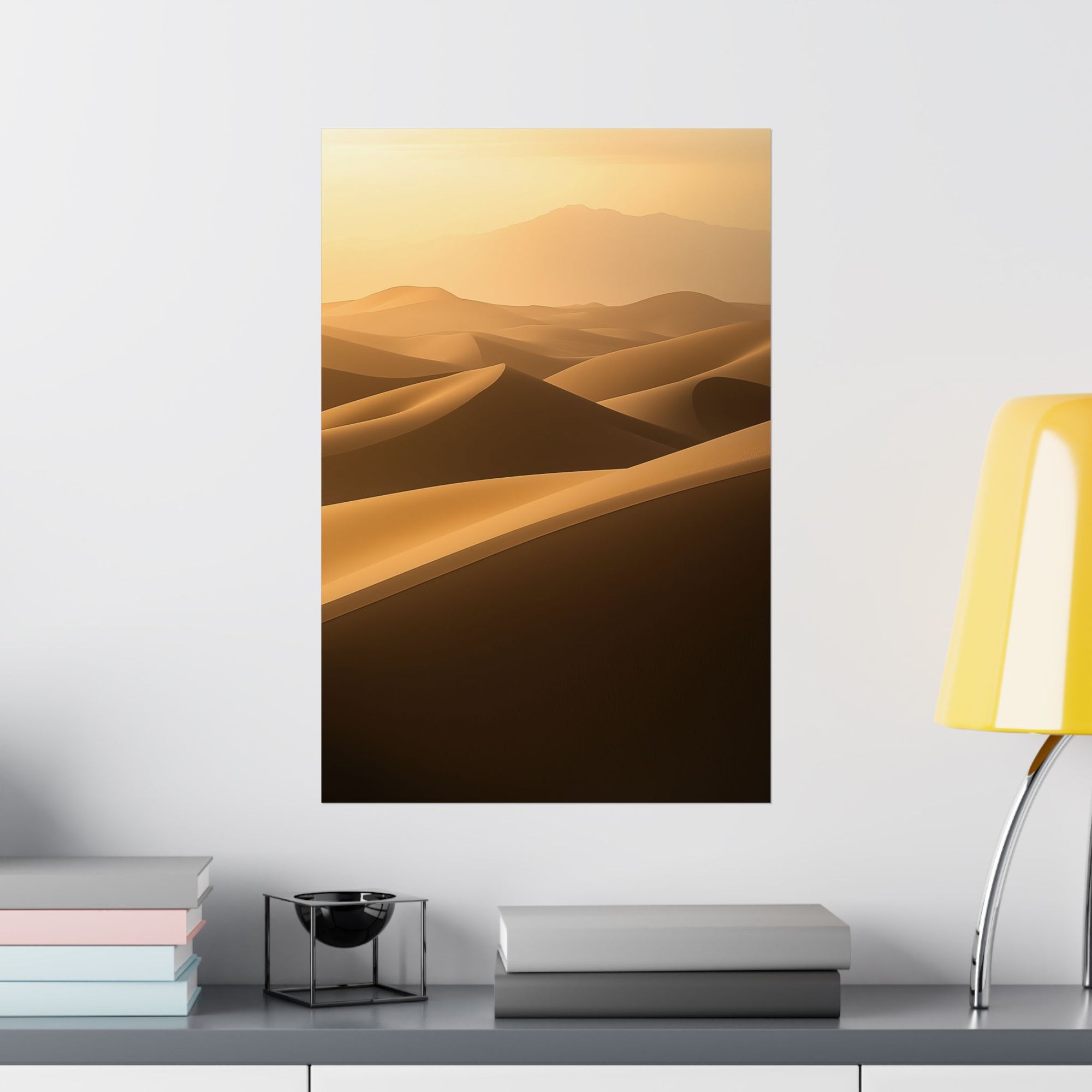 Minimalist Desert Dunes Poster Wall Art - SynthFrame