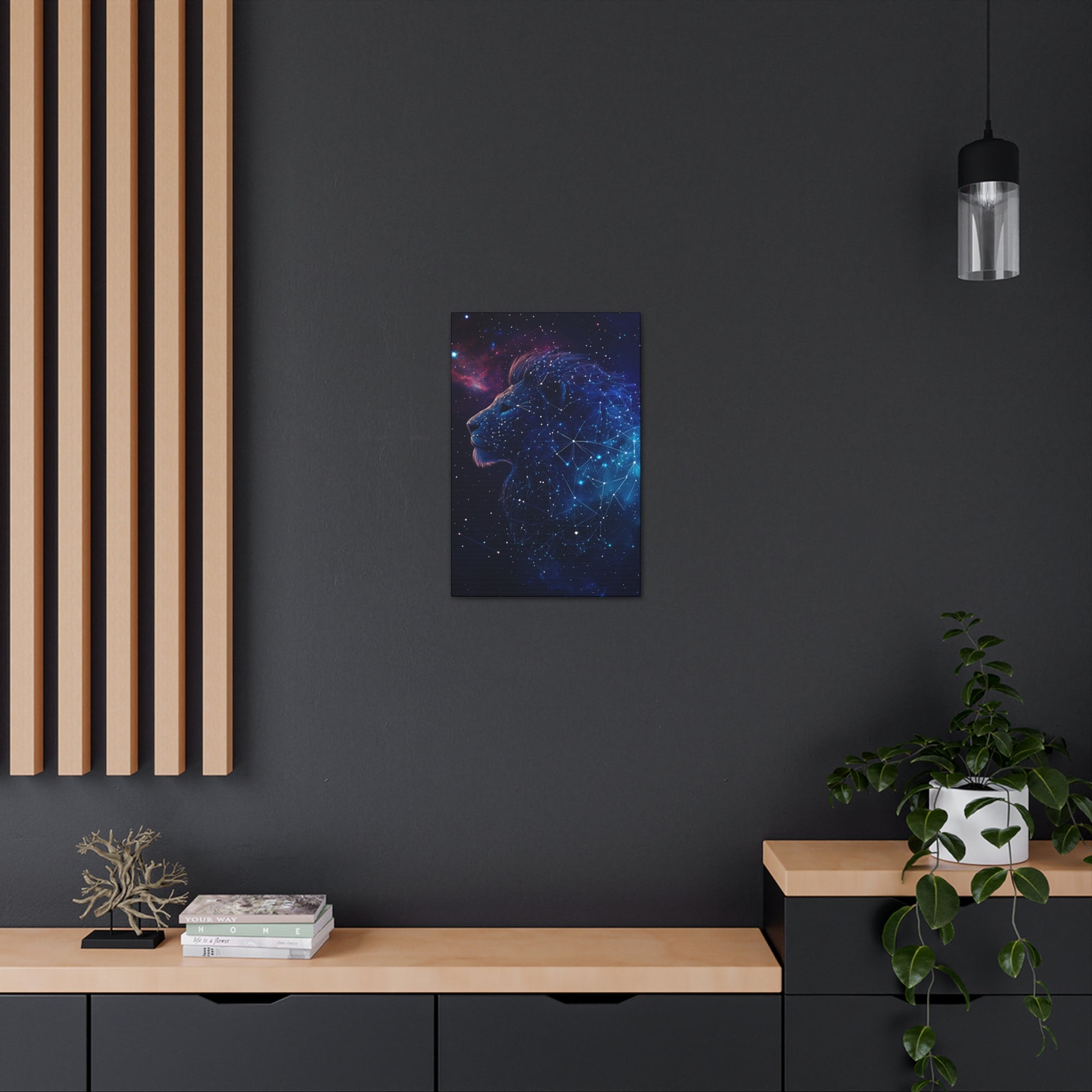 Constellation Lion Canvas Wall Art - SynthFrame