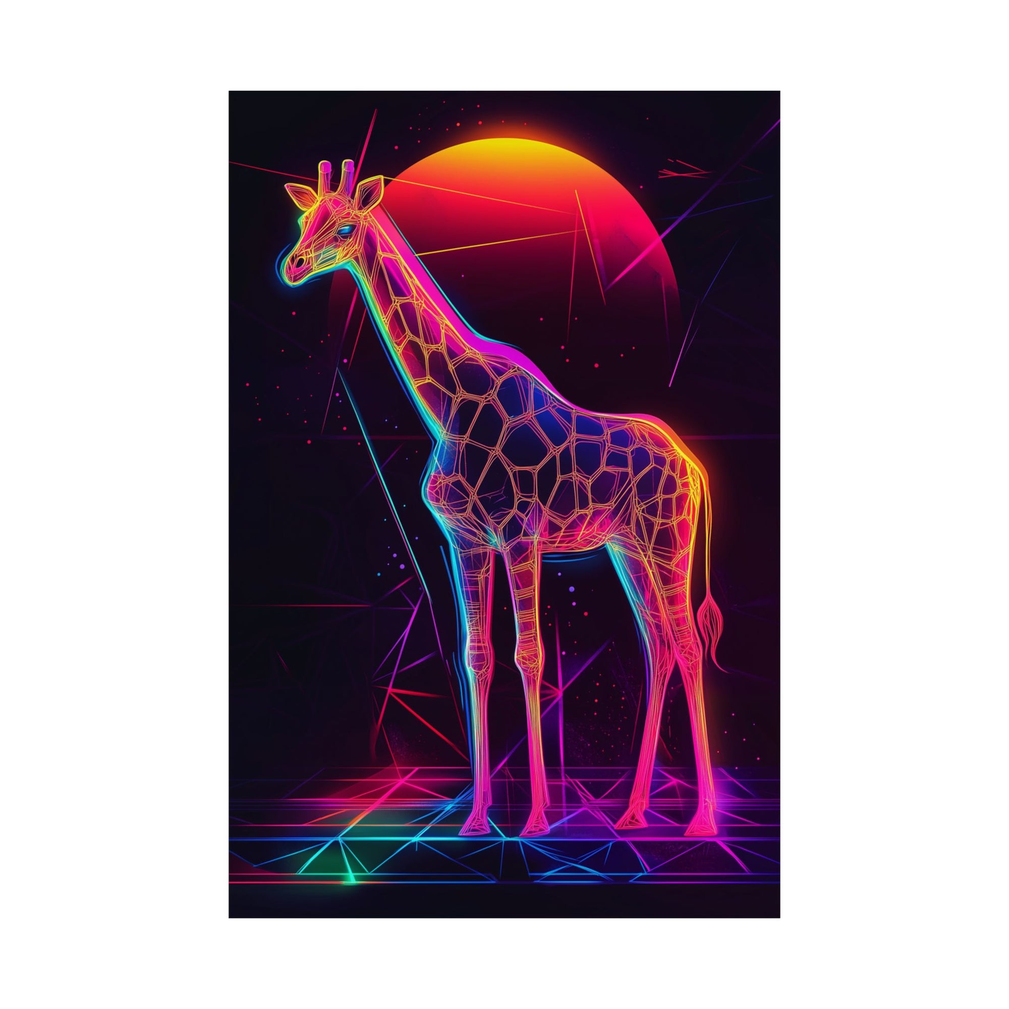 Neon Giraffe Poster