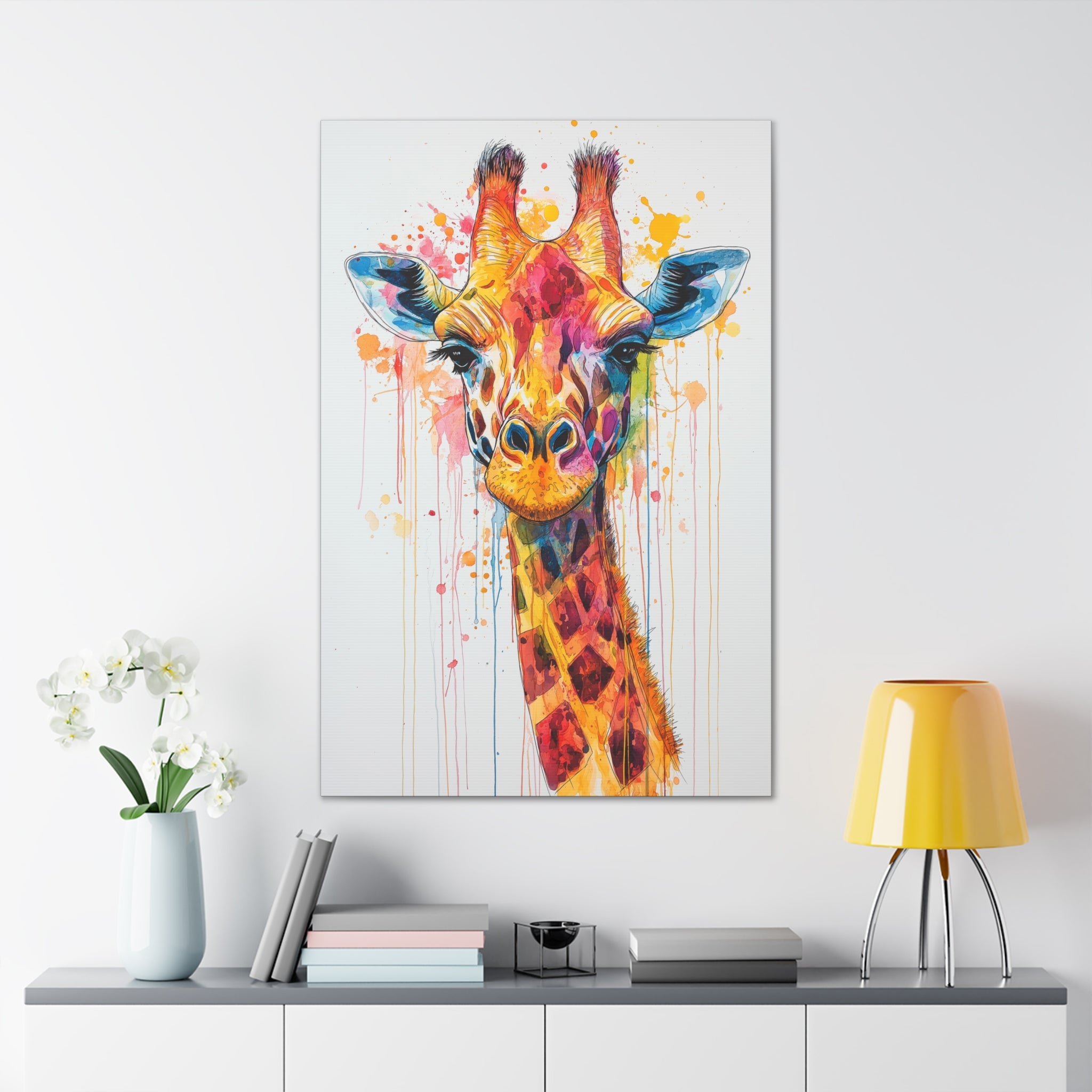 Watercolor Giraffe Canvas Wall Art - SynthFrame