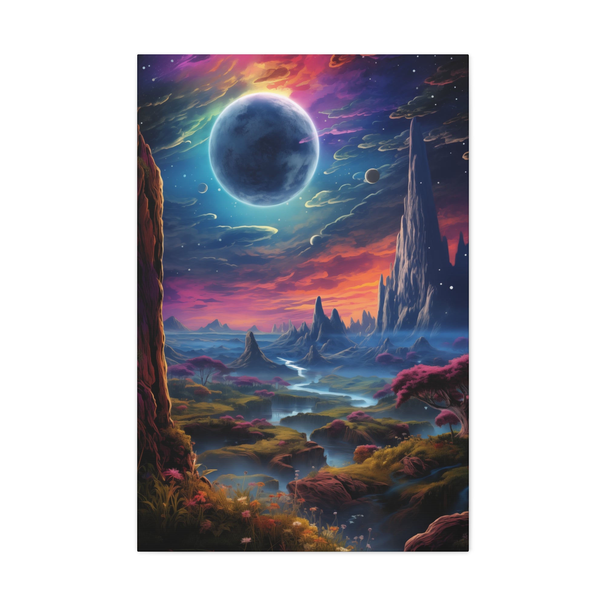 Vibrant Alien Planet 3 Canvas Wall Art - SynthFrame