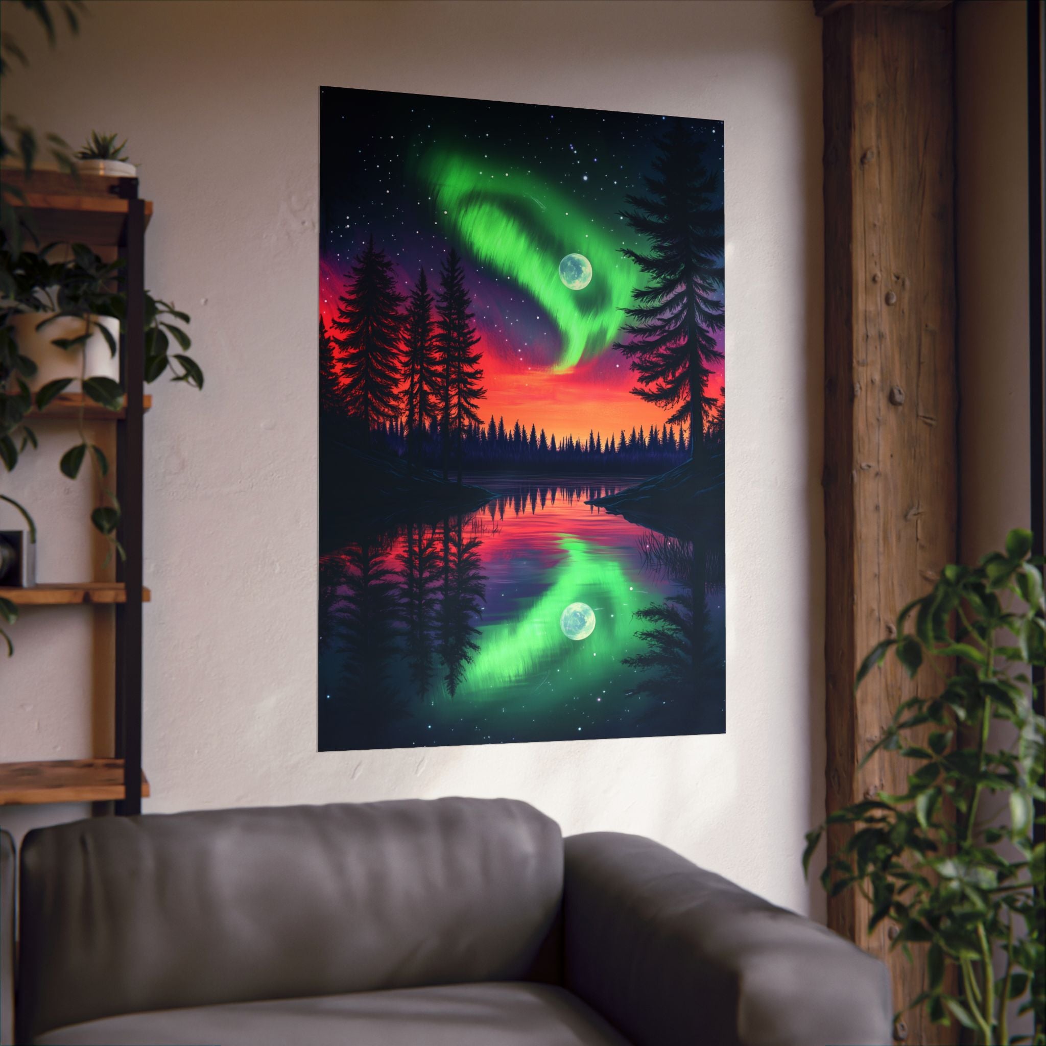 Northern Lights Wonder Poster Wall Art - SynthFrame