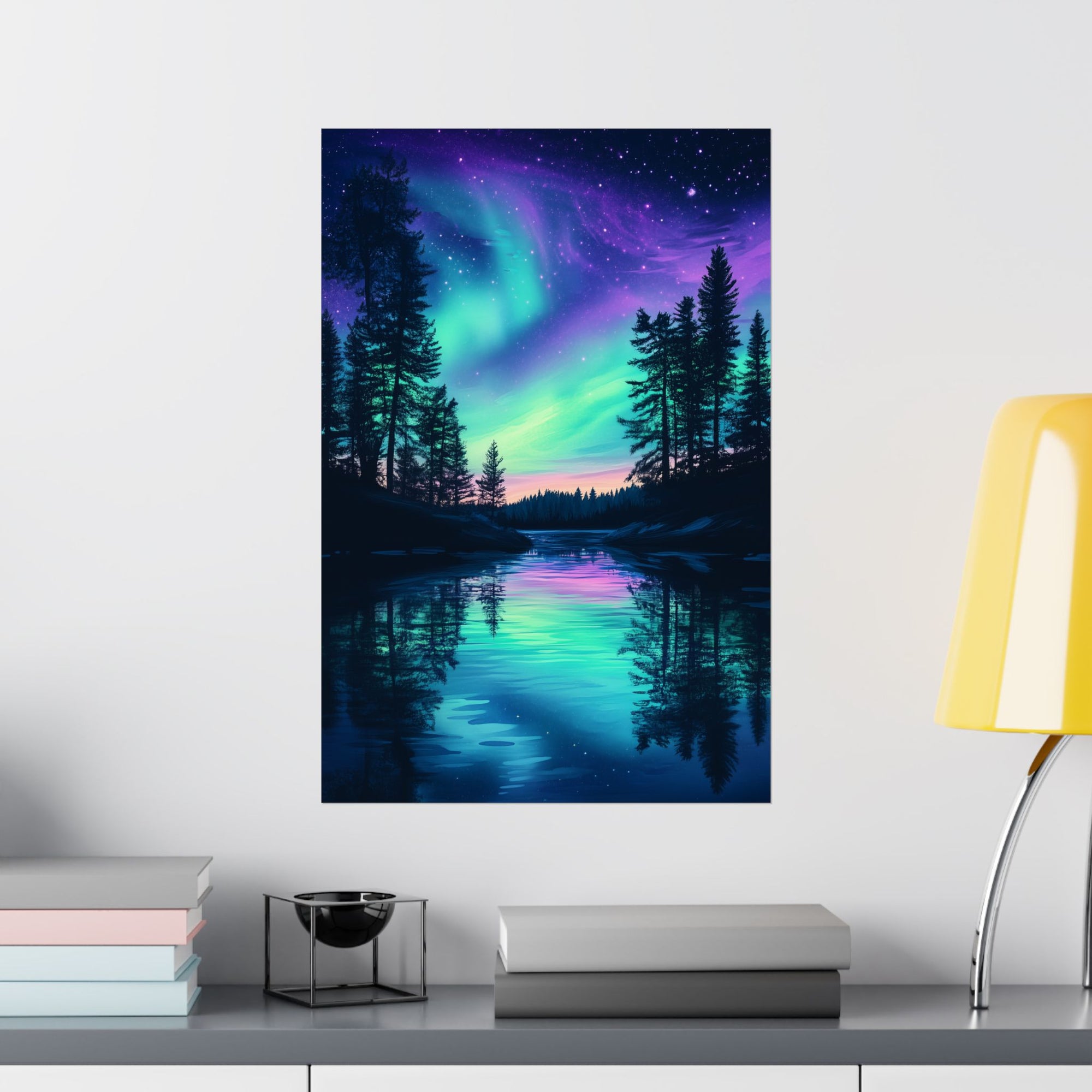 Northern Lights Wonder Poster Wall Art - SynthFrame