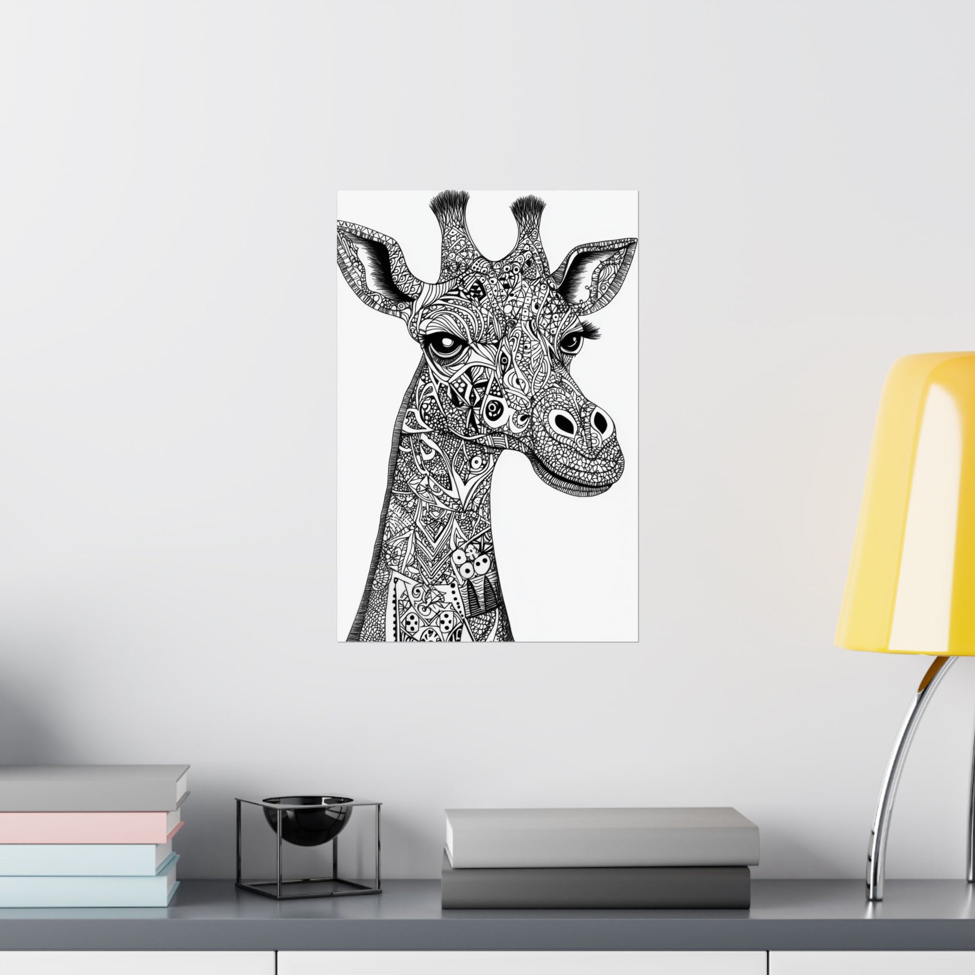 Zentangle Giraffe Poster