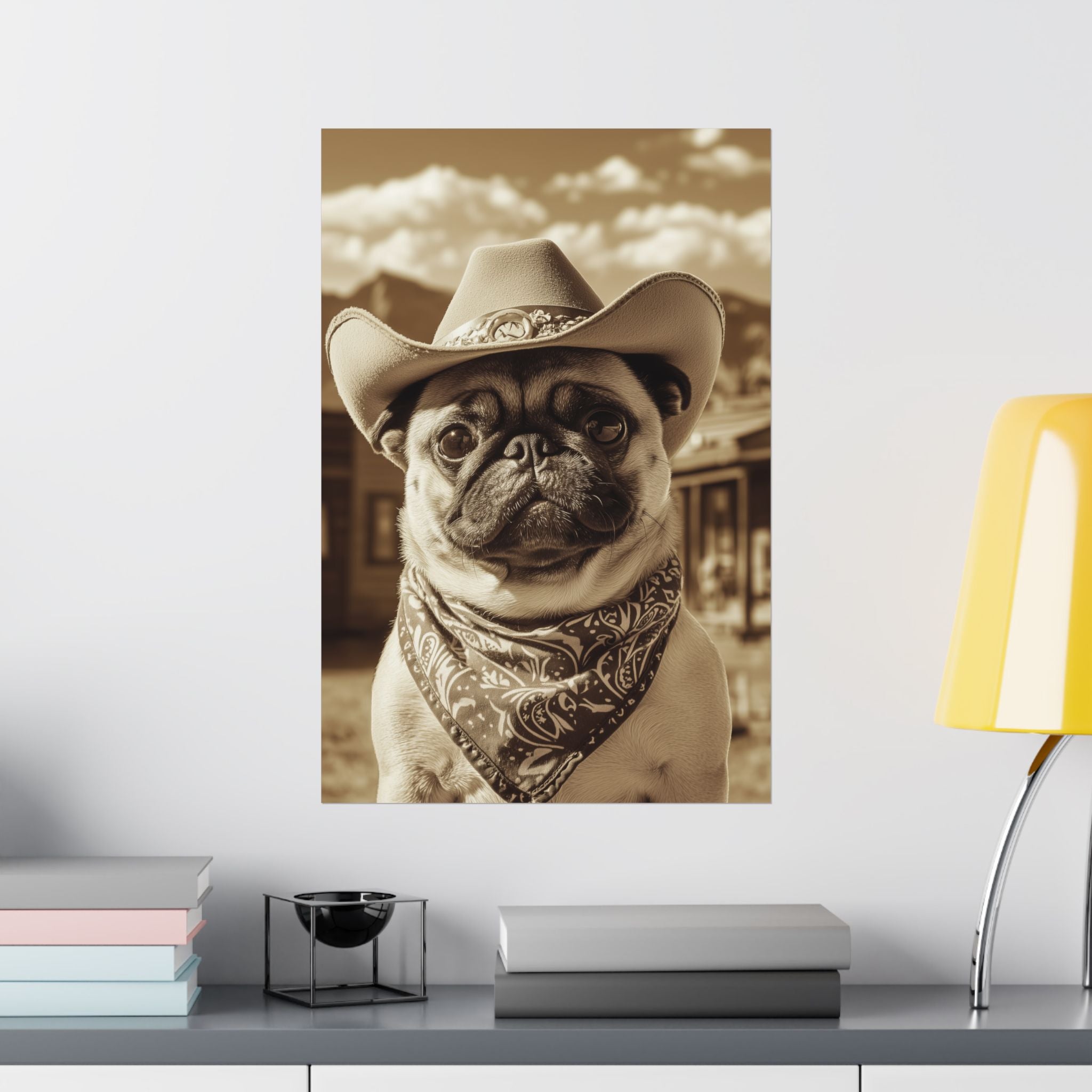 Wild West Pug Poster