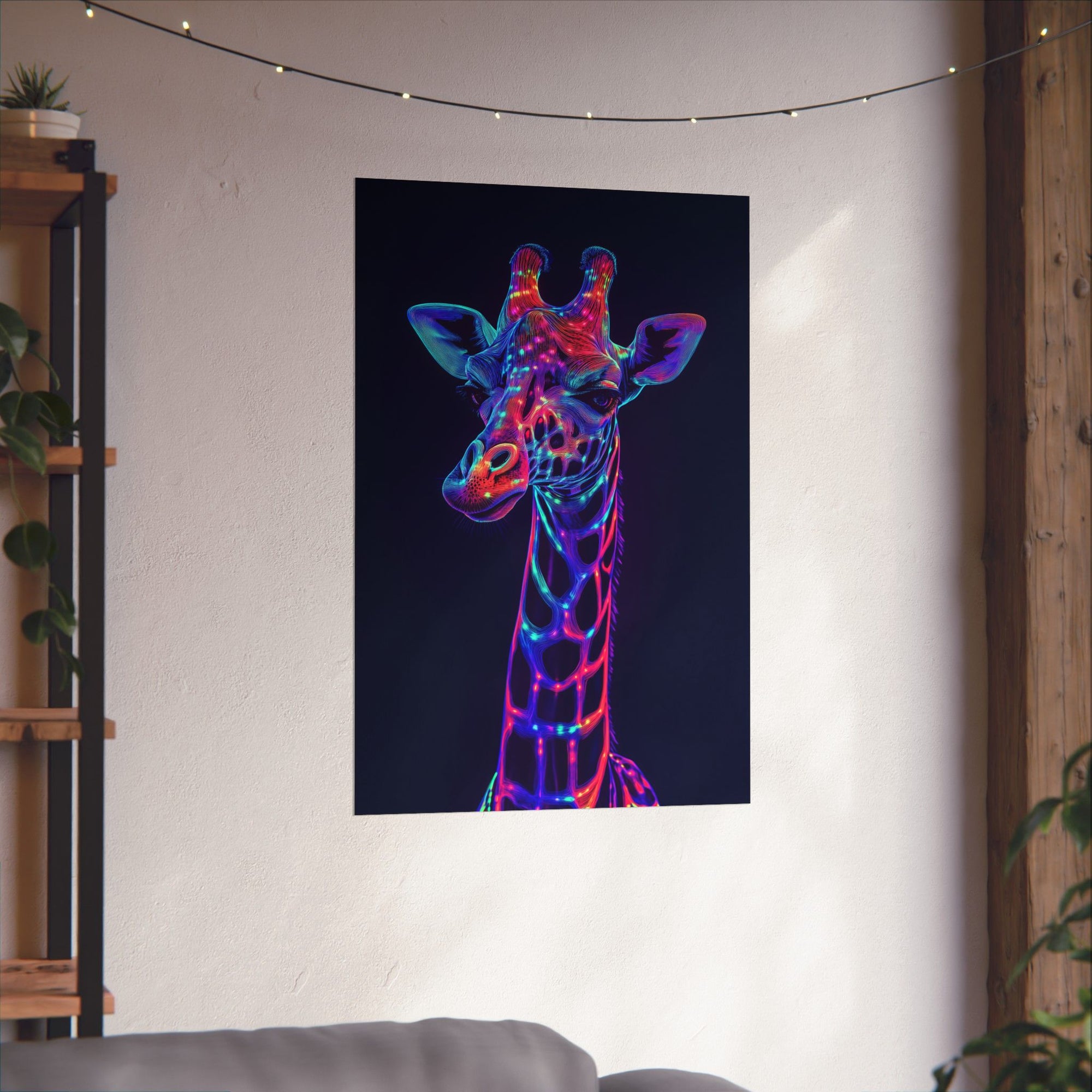 Neon Giraffe Poster