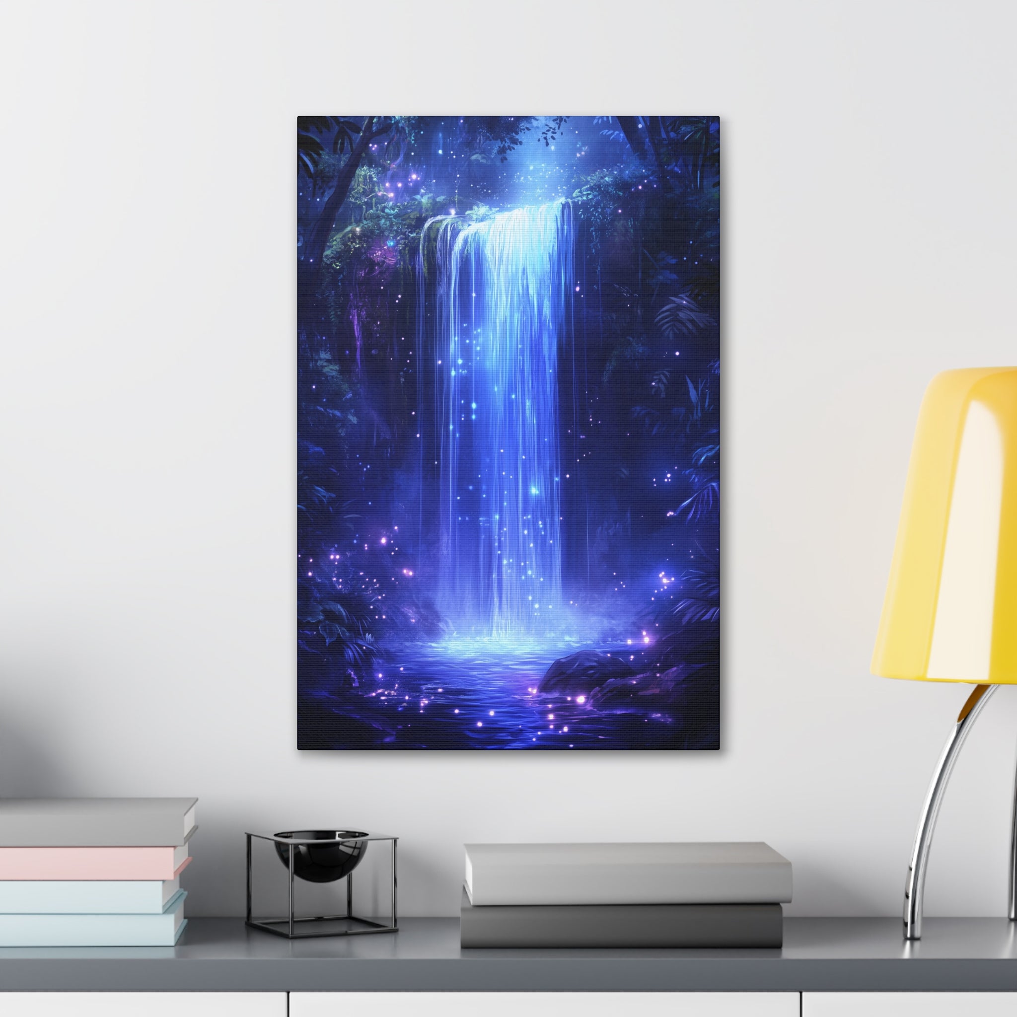 Enchanted Waterfall Oasis Canvas Wall Art - SynthFrame