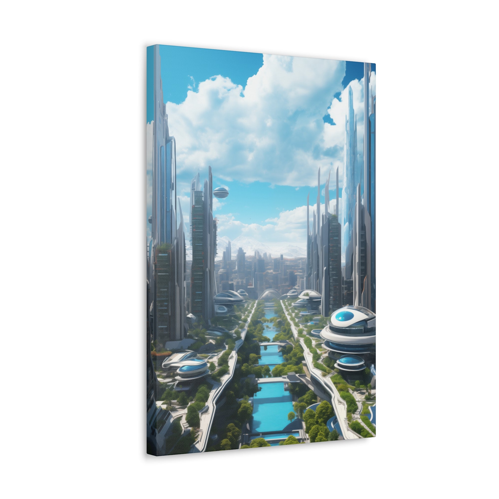 Futuristic Eco City 3 Canvas Wall Art - SynthFrame