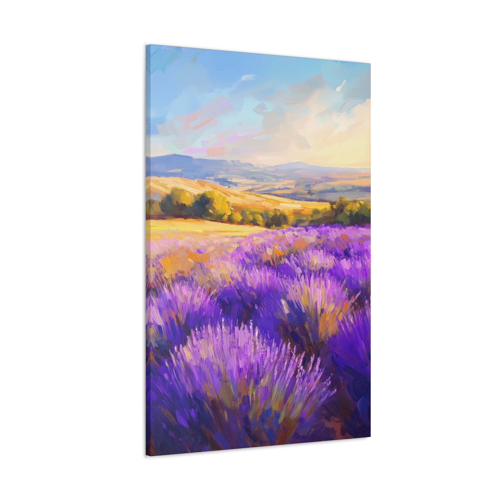 Impressionist Lavender Fields Canvas Wall Art - SynthFrame