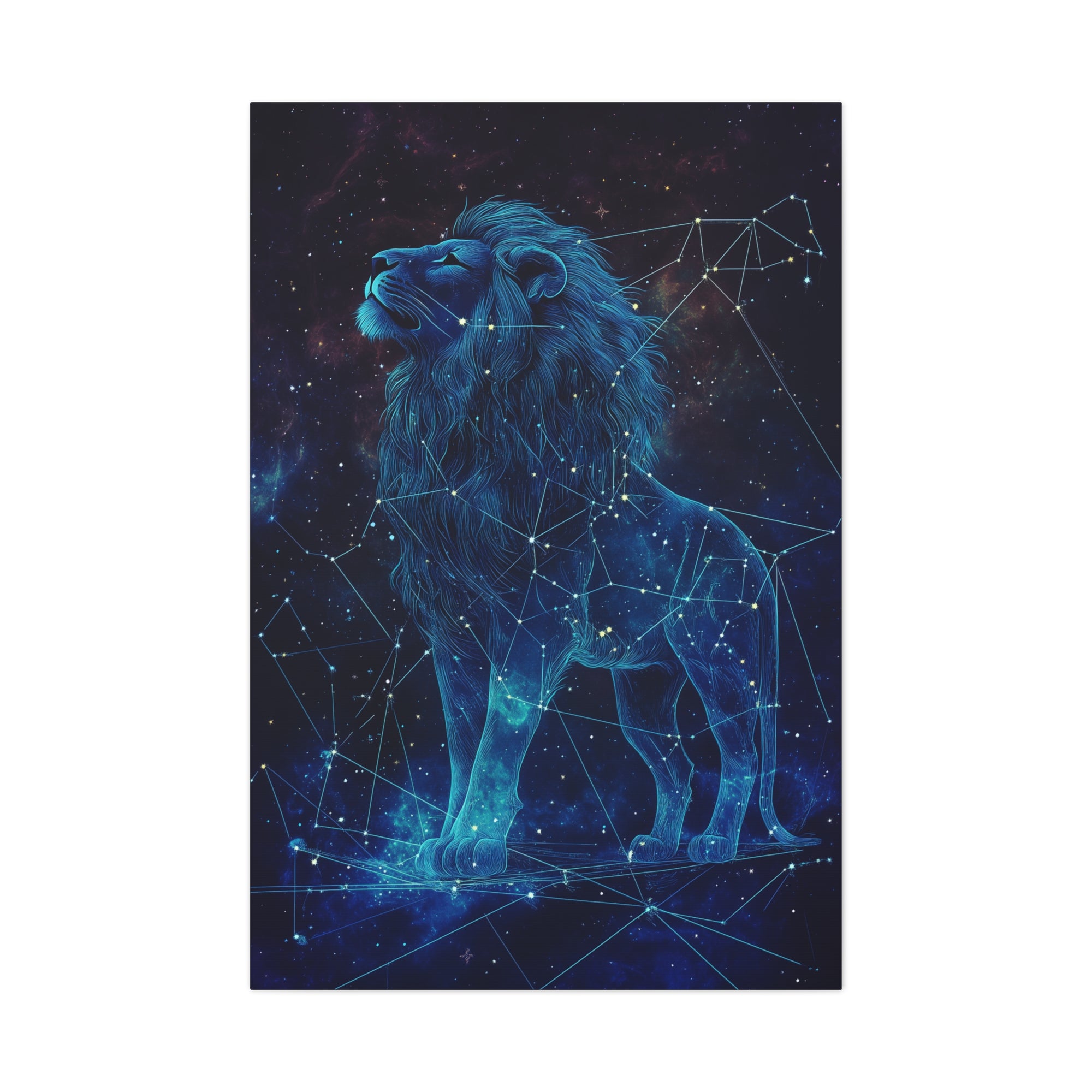 Constellation Lion Canvas Wall Art - SynthFrame