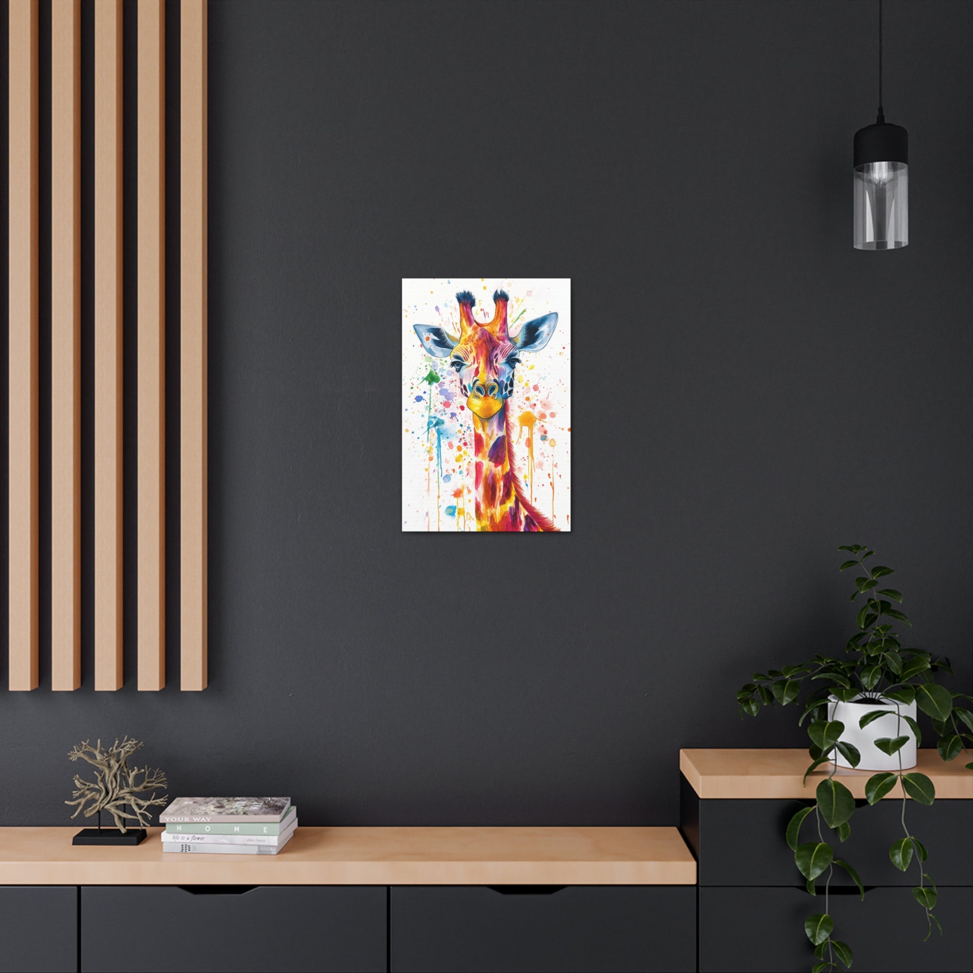 Watercolor Giraffe Canvas Wall Art - SynthFrame