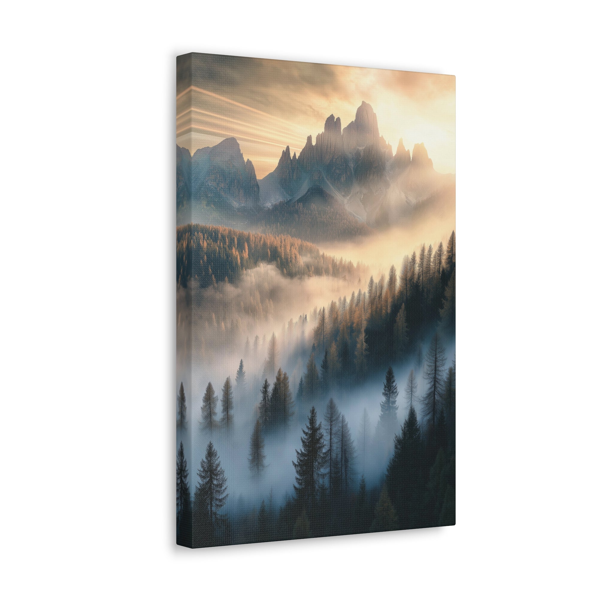 Misty Mountain Dreamscape Canvas Wall Art - SynthFrame