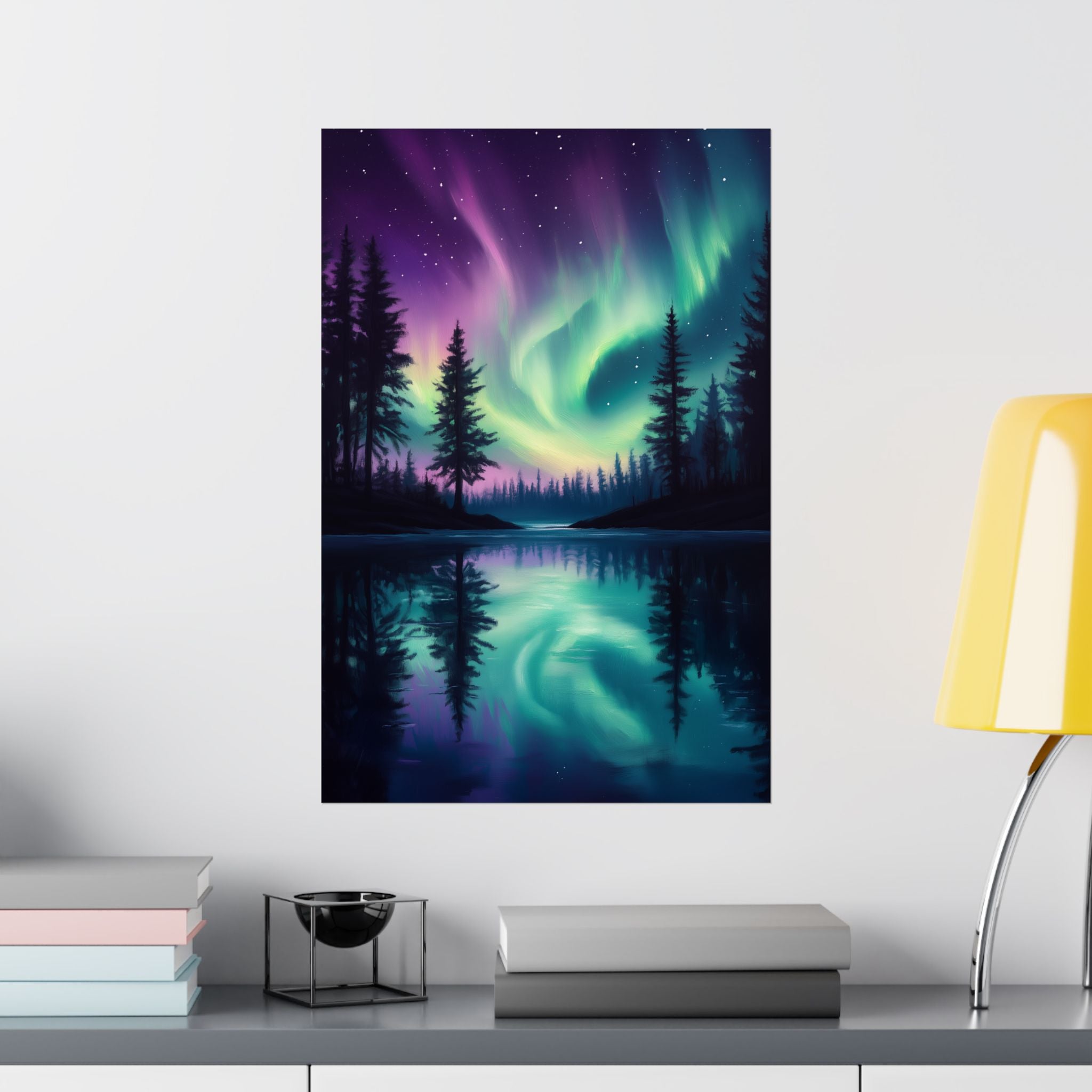 Northern Lights Wonder Poster Wall Art - SynthFrame