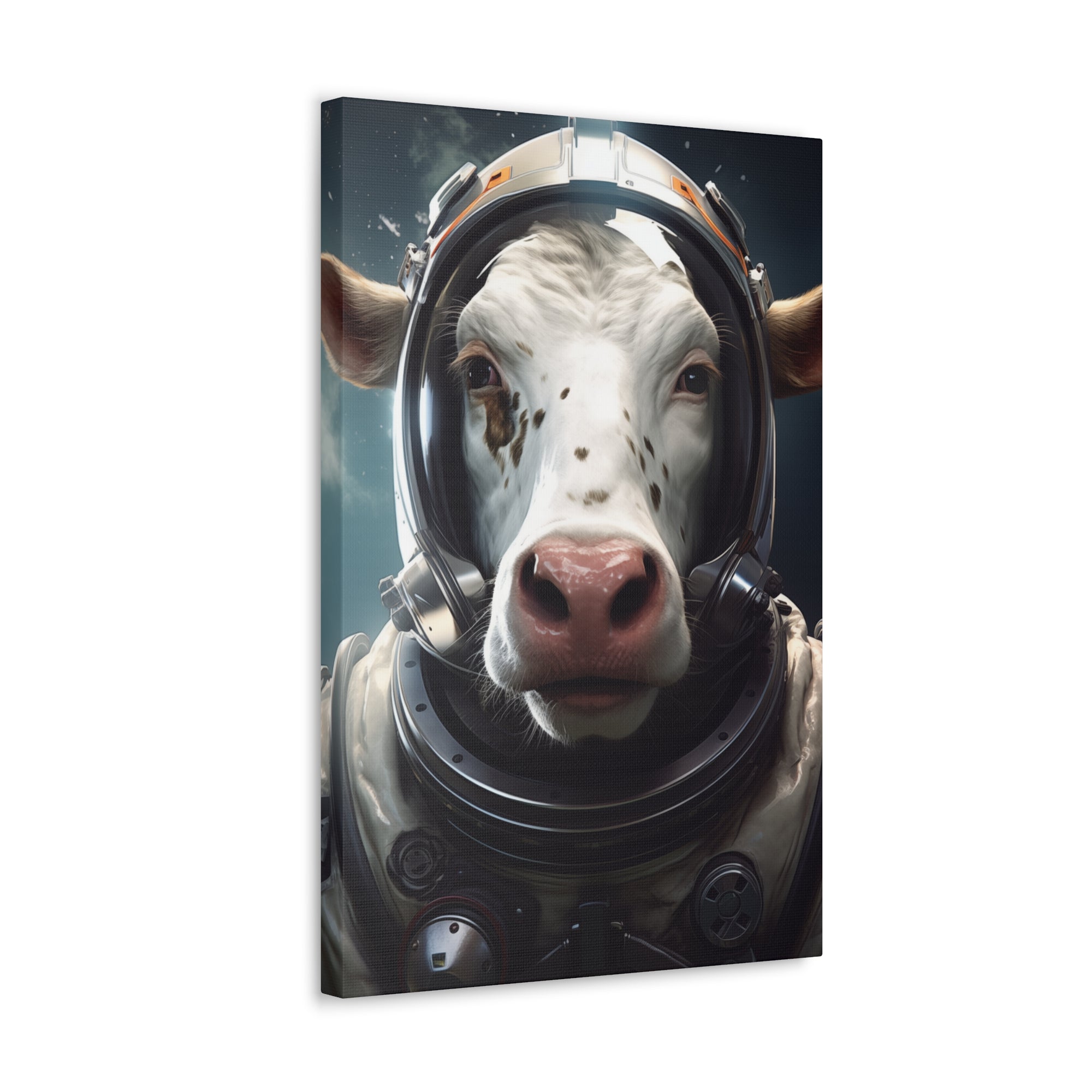 AstroCow 2 Canvas Wall Art - SynthFrame