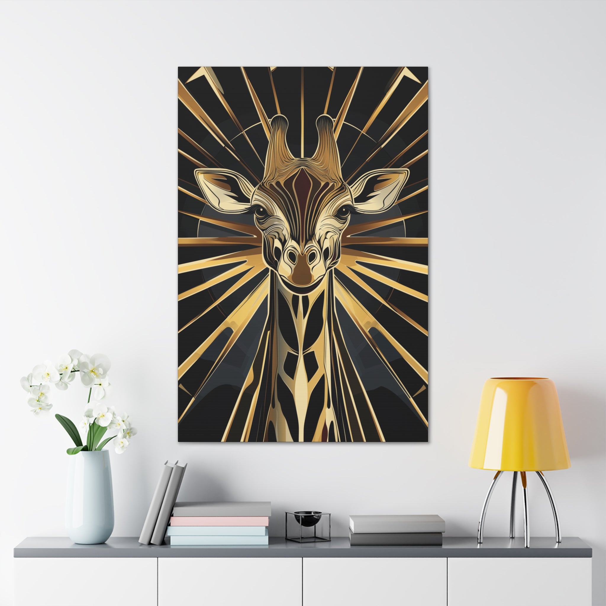 Gilded Giraffe Canvas Wall Art - SynthFrame