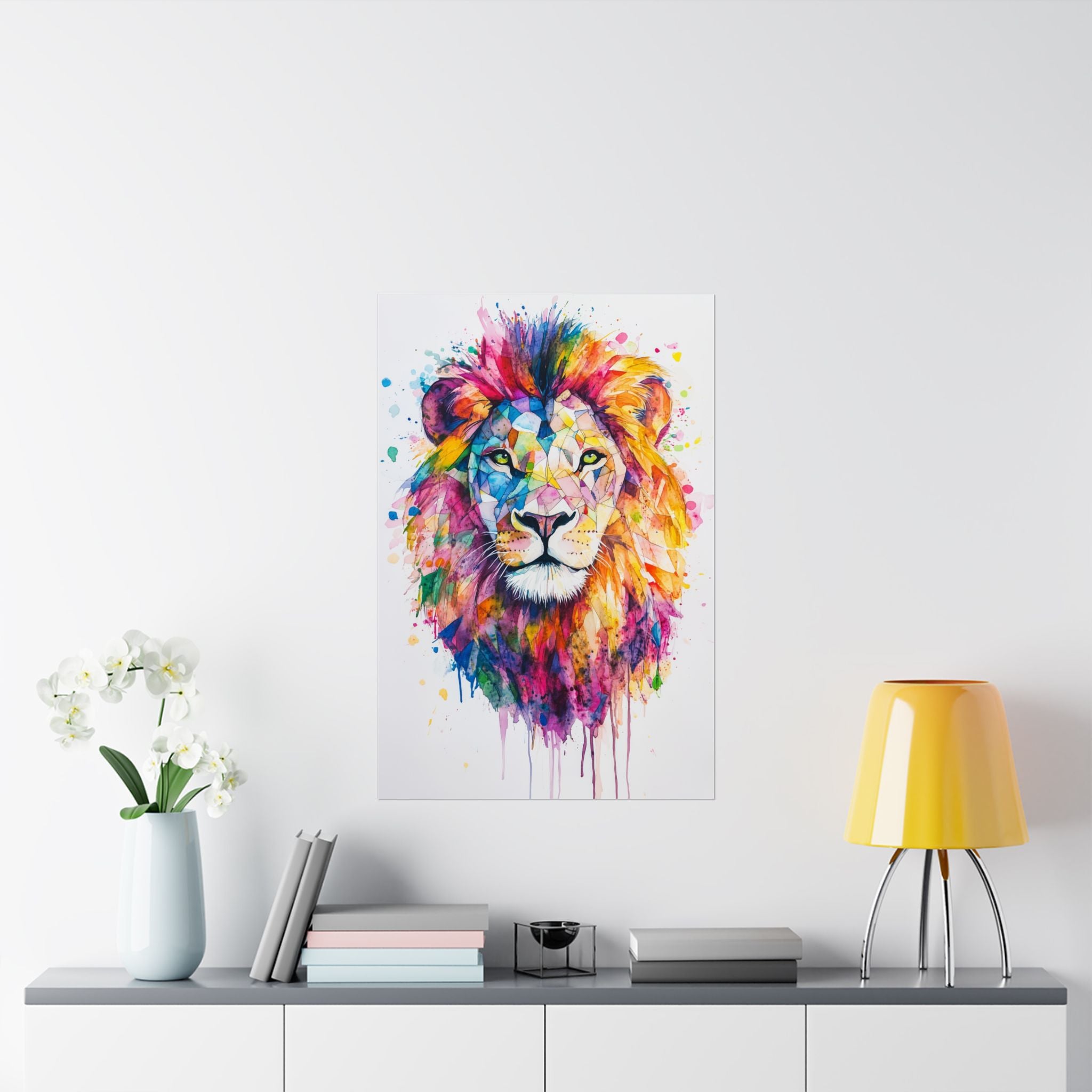 Watercolor Lion Poster