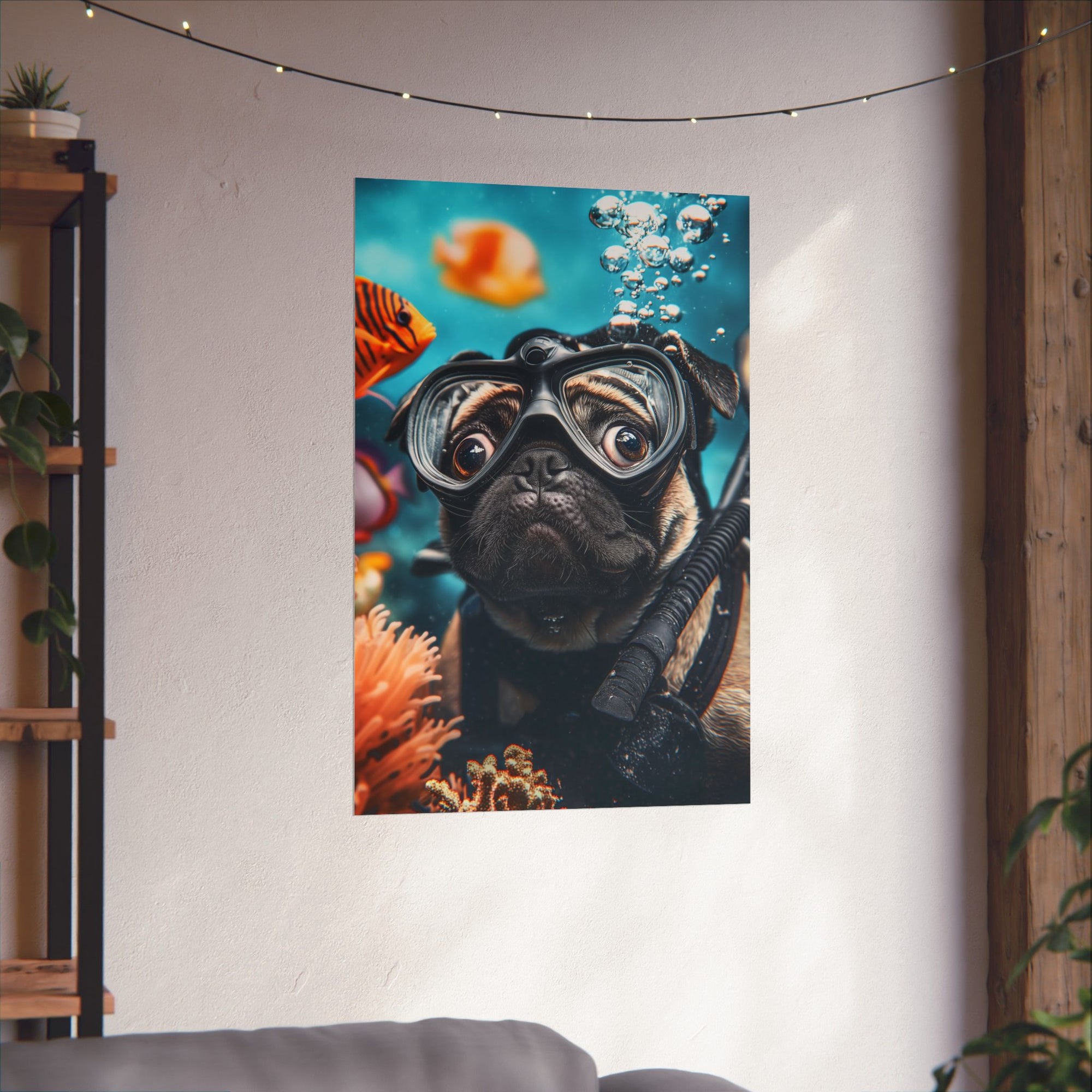 Underwater Pug Poster