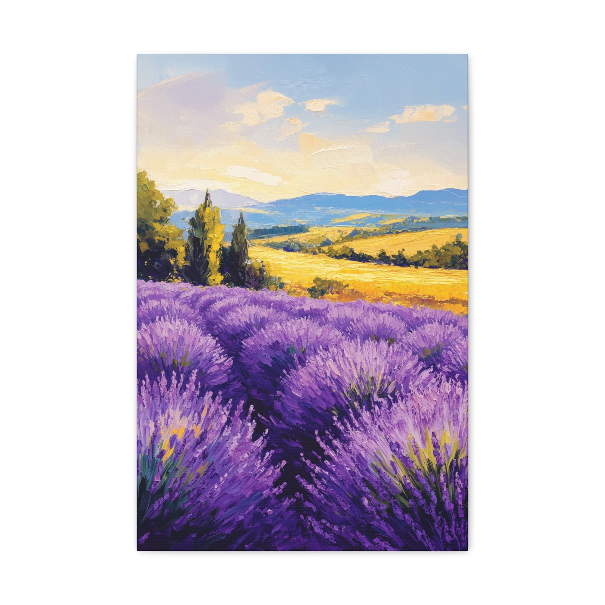 Impressionist Lavender Fields Canvas Wall Art - SynthFrame