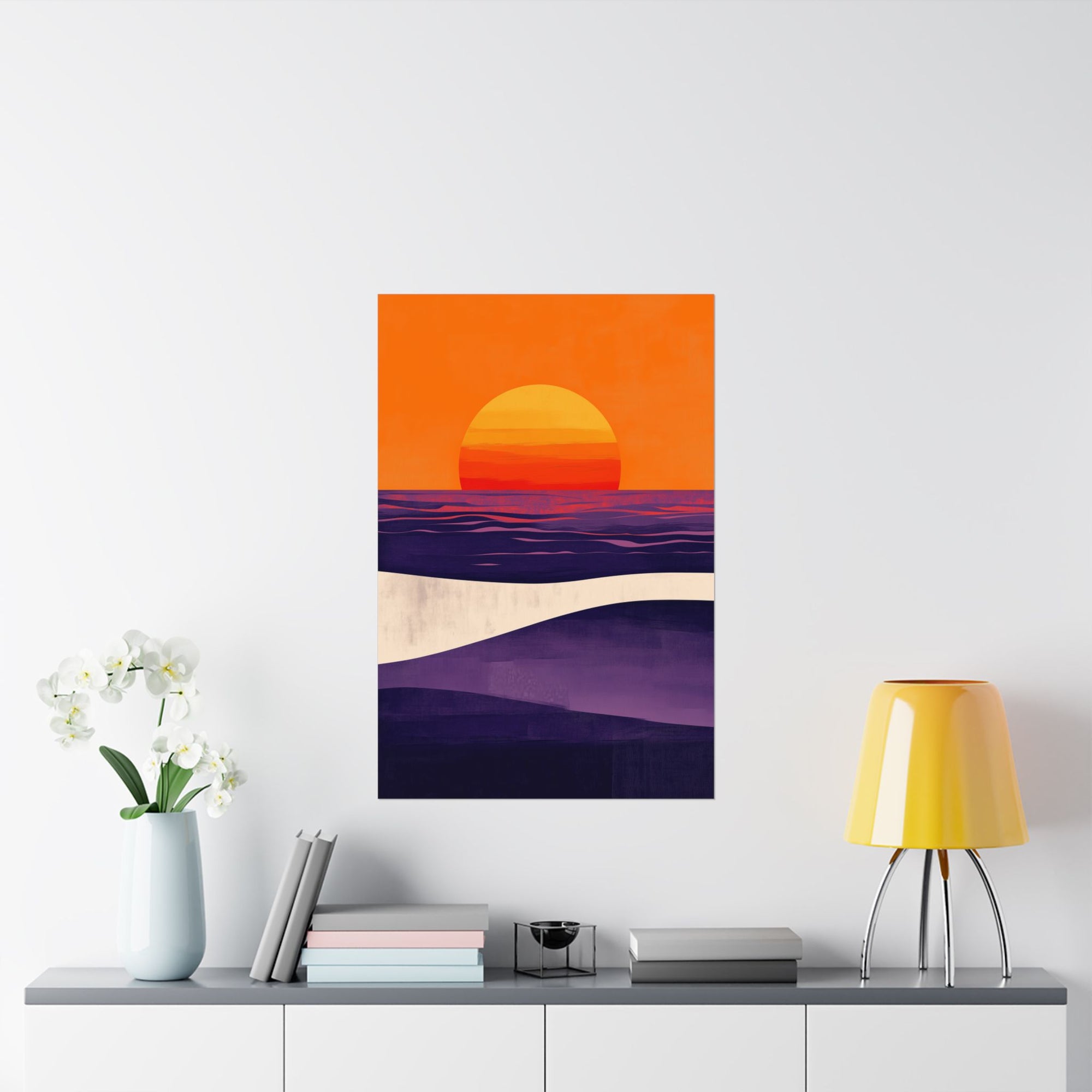 Abstract Coastal Sunset Poster Wall Art - SynthFrame