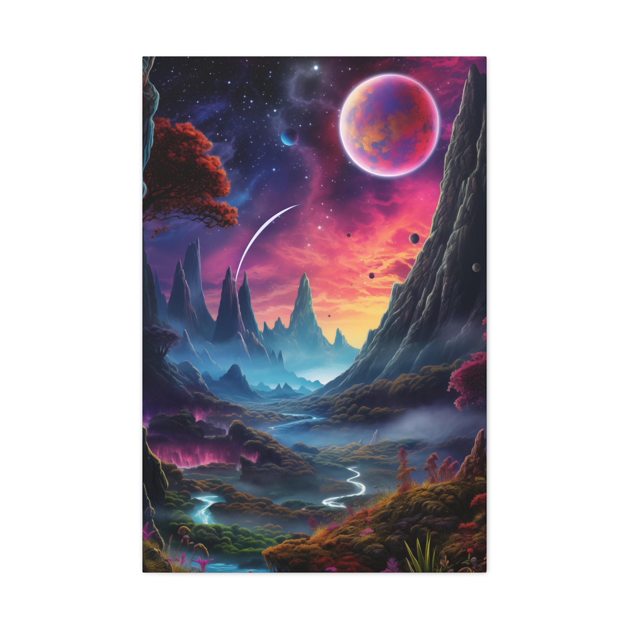 Vibrant Alien Planet 2 Canvas Wall Art - SynthFrame