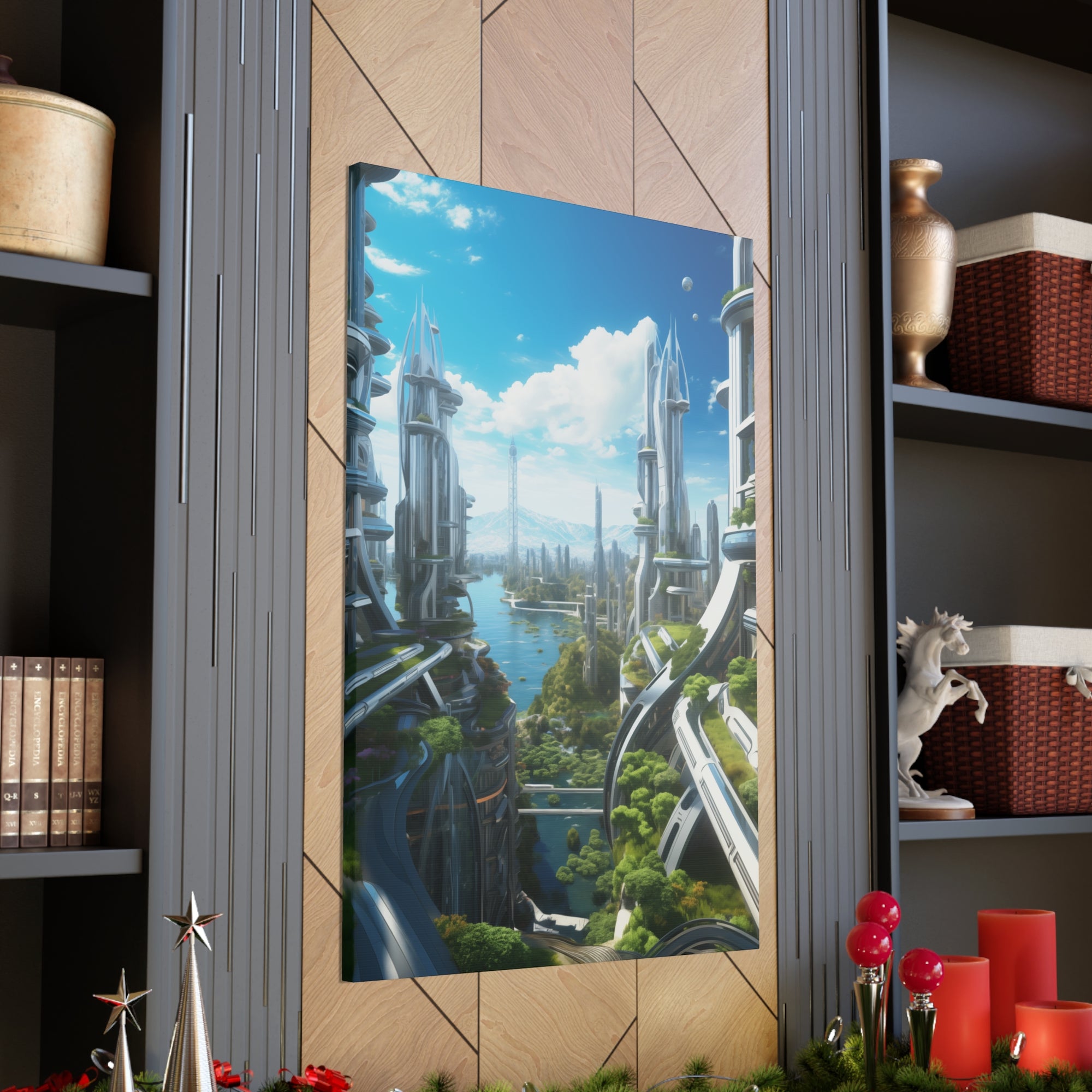 Futuristic Eco City 9 Canvas Wall Art - SynthFrame