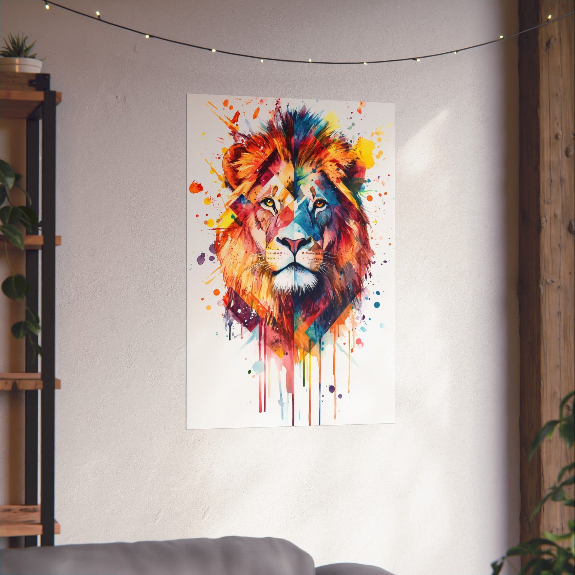 Watercolor Lion Poster