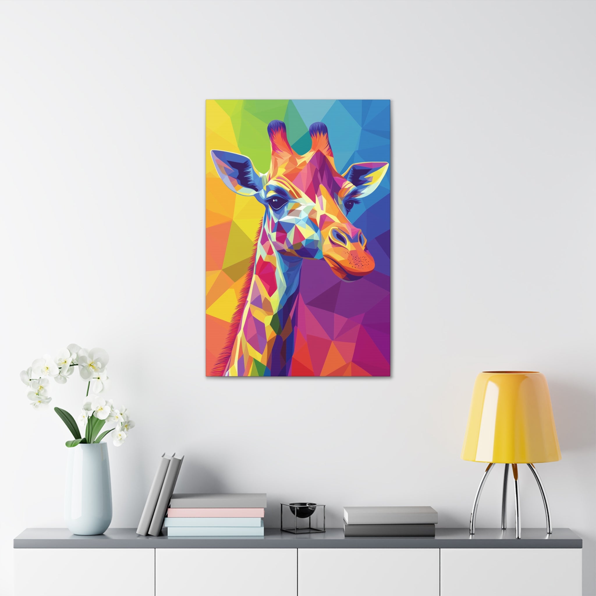 Crystalline Giraffe Canvas Wall Art - SynthFrame