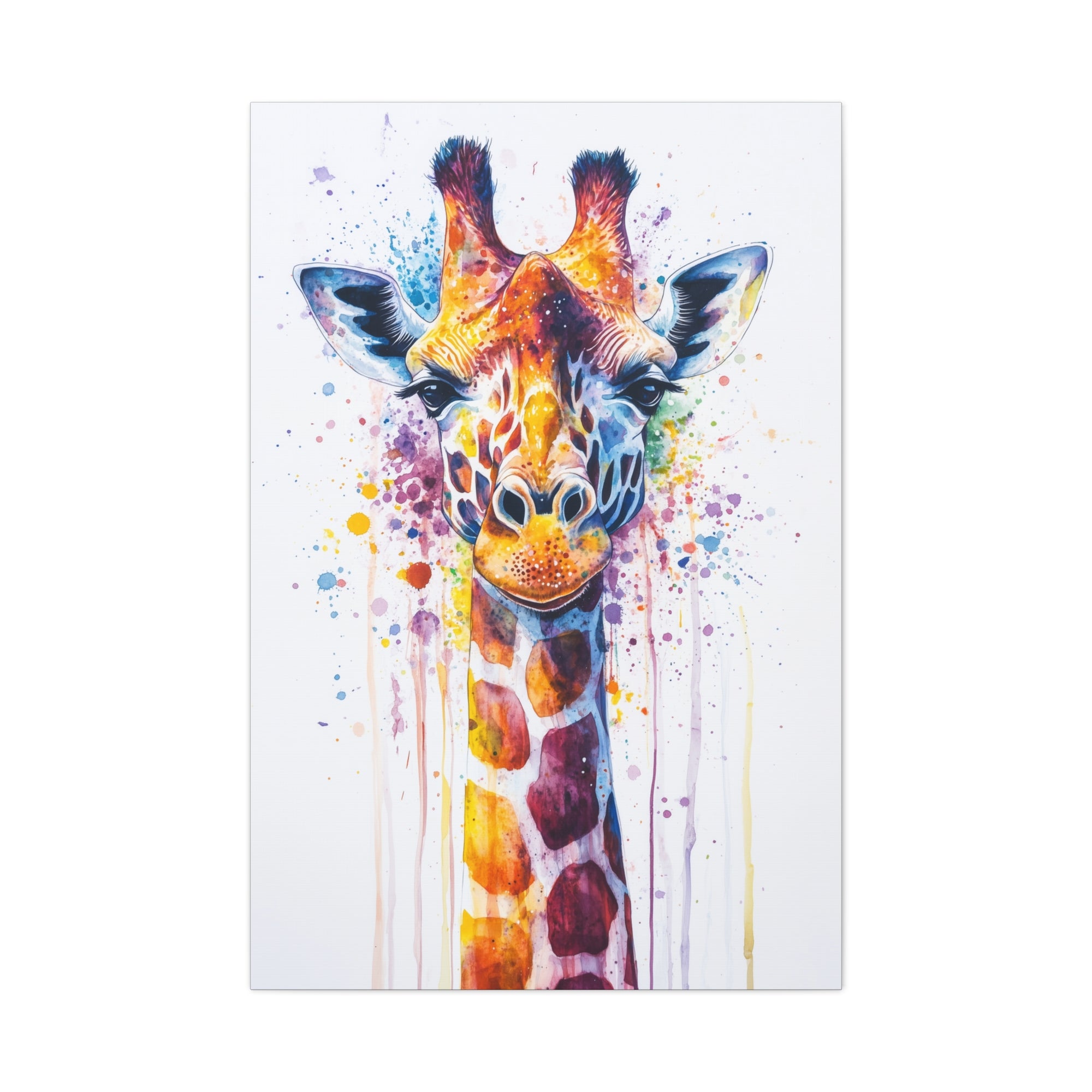 Watercolor Giraffe Canvas Wall Art - SynthFrame