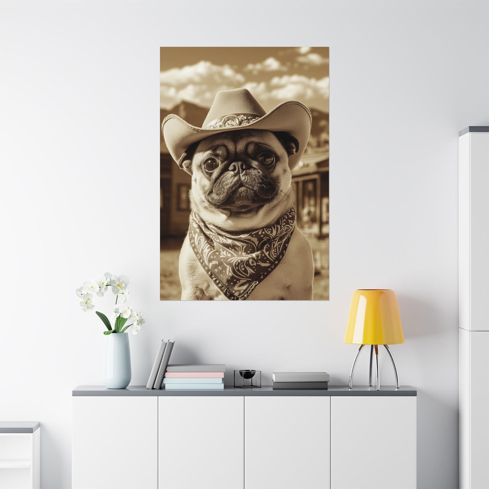 Wild West Pug Poster