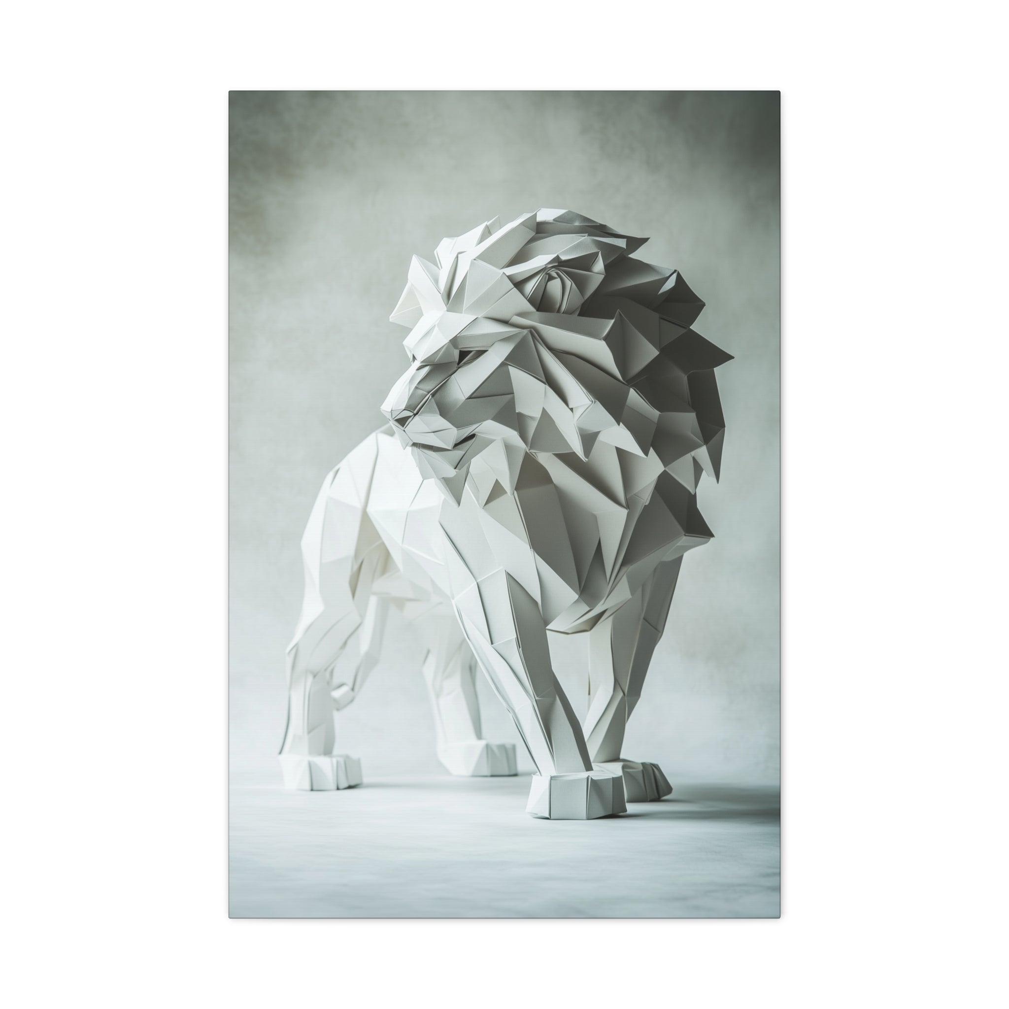 Folded Lion Canvas Wall Art - SynthFrame