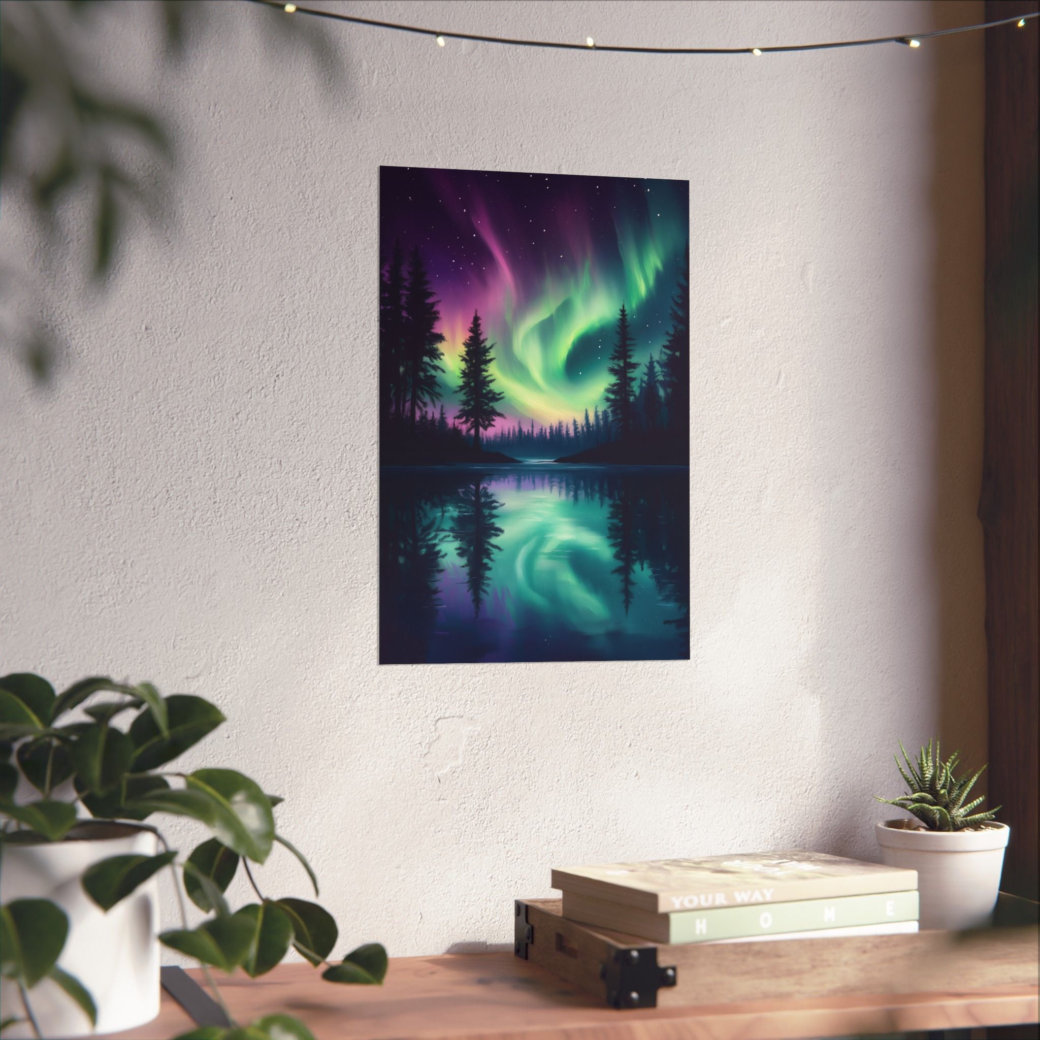 Northern Lights Wonder Poster Wall Art - SynthFrame