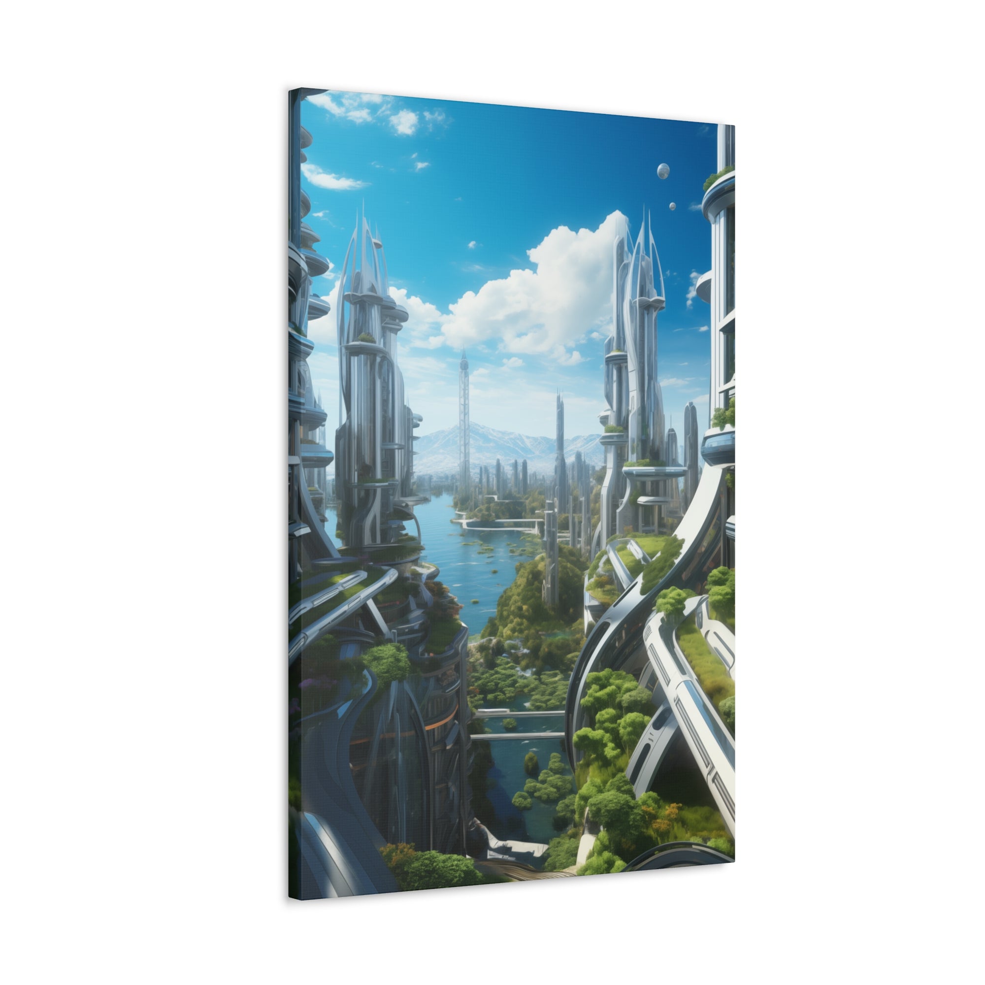 Futuristic Eco City 9 Canvas Wall Art - SynthFrame