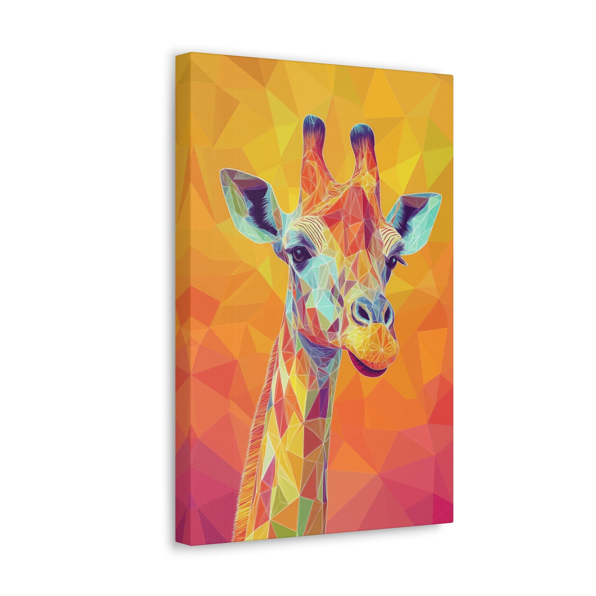 Crystalline Giraffe Canvas Wall Art - SynthFrame